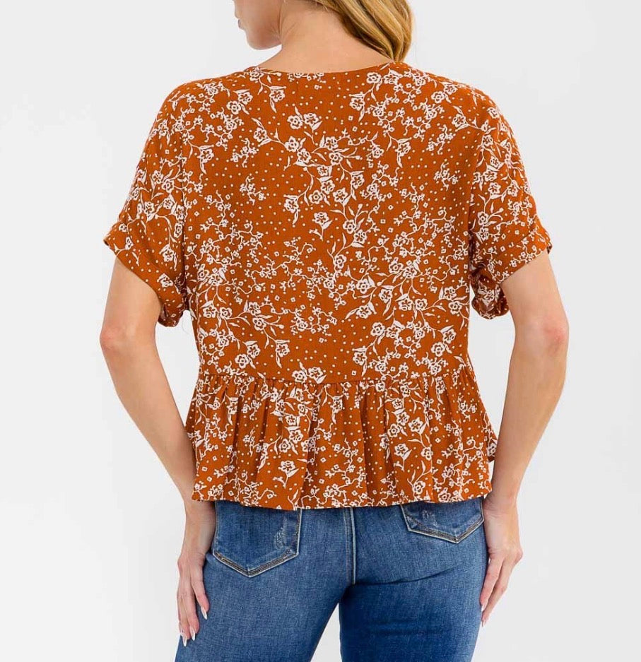 Peplum Print Blouse