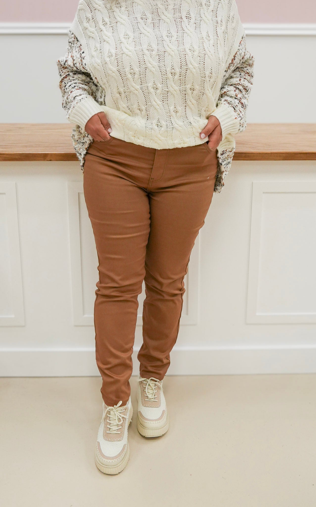 High Rise Skinny Colored Pants