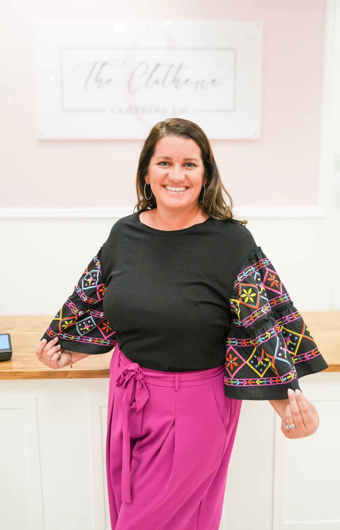 Emily Embroidered Sleeve Top