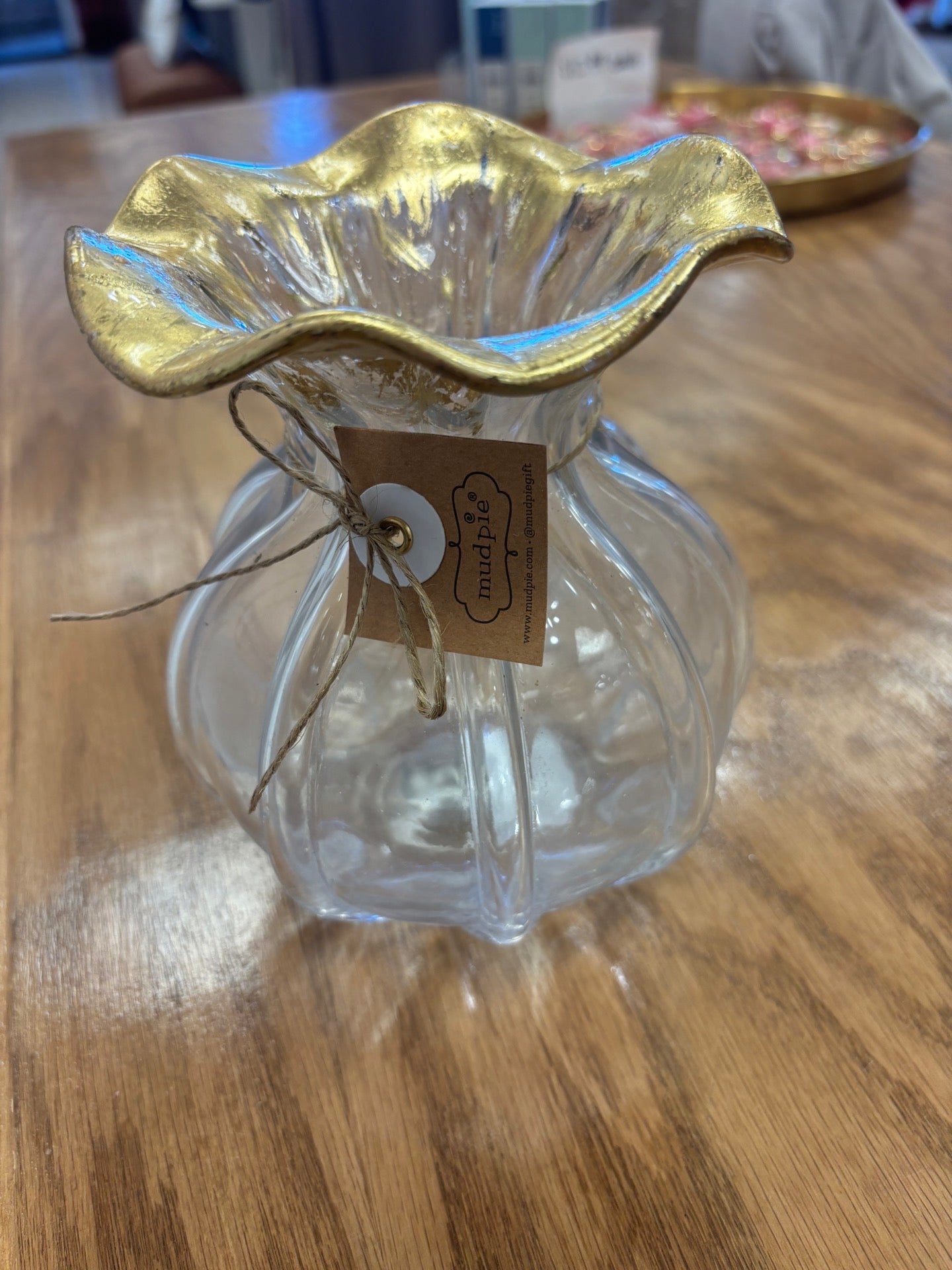 Small Gold Edge Ruffle Vase