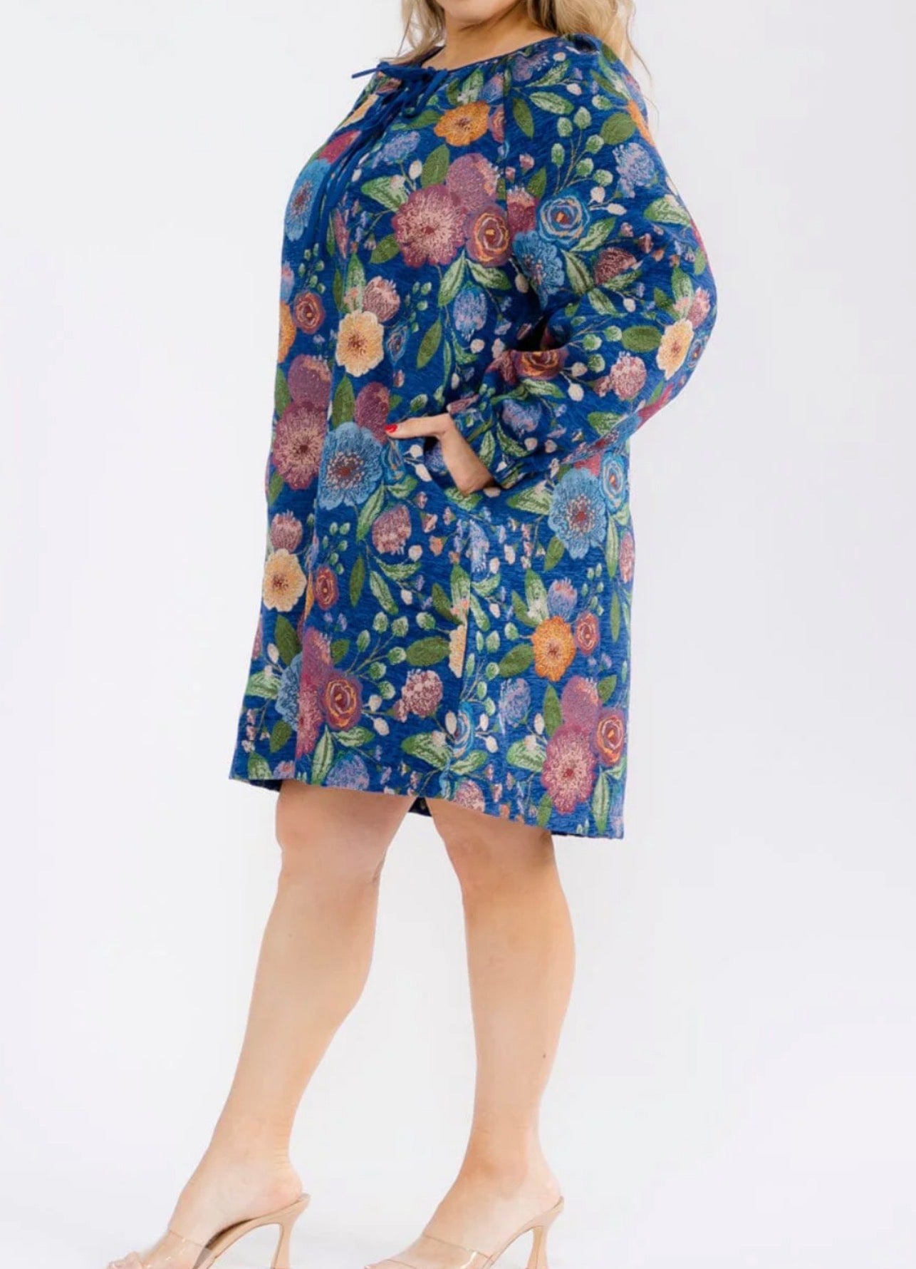plus size mini dresses long sleeves Sleeve Front Pockets Floral Print Dress Navy / 3X Homelegance hip 54.6 in4XL Nike Women's Gym Vintage Width:B