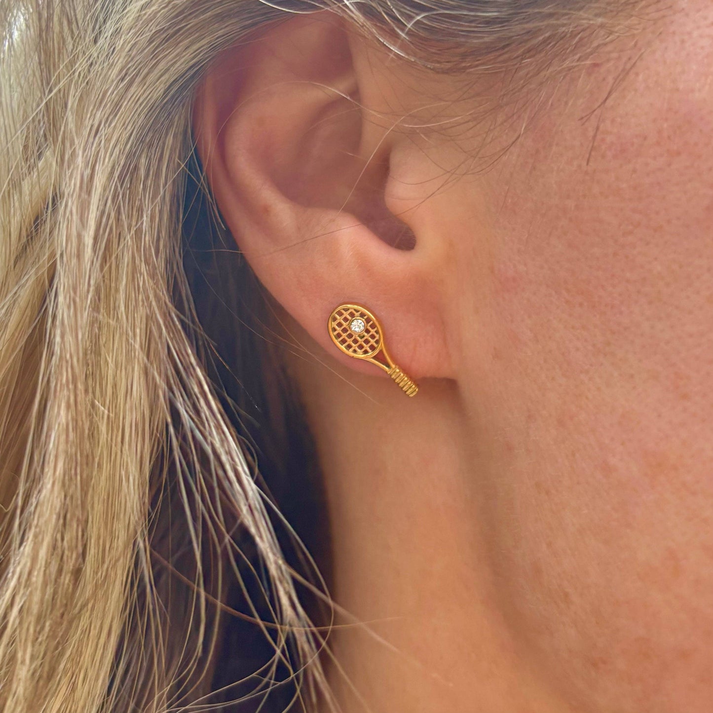 Tennis Racket Stud Earrings