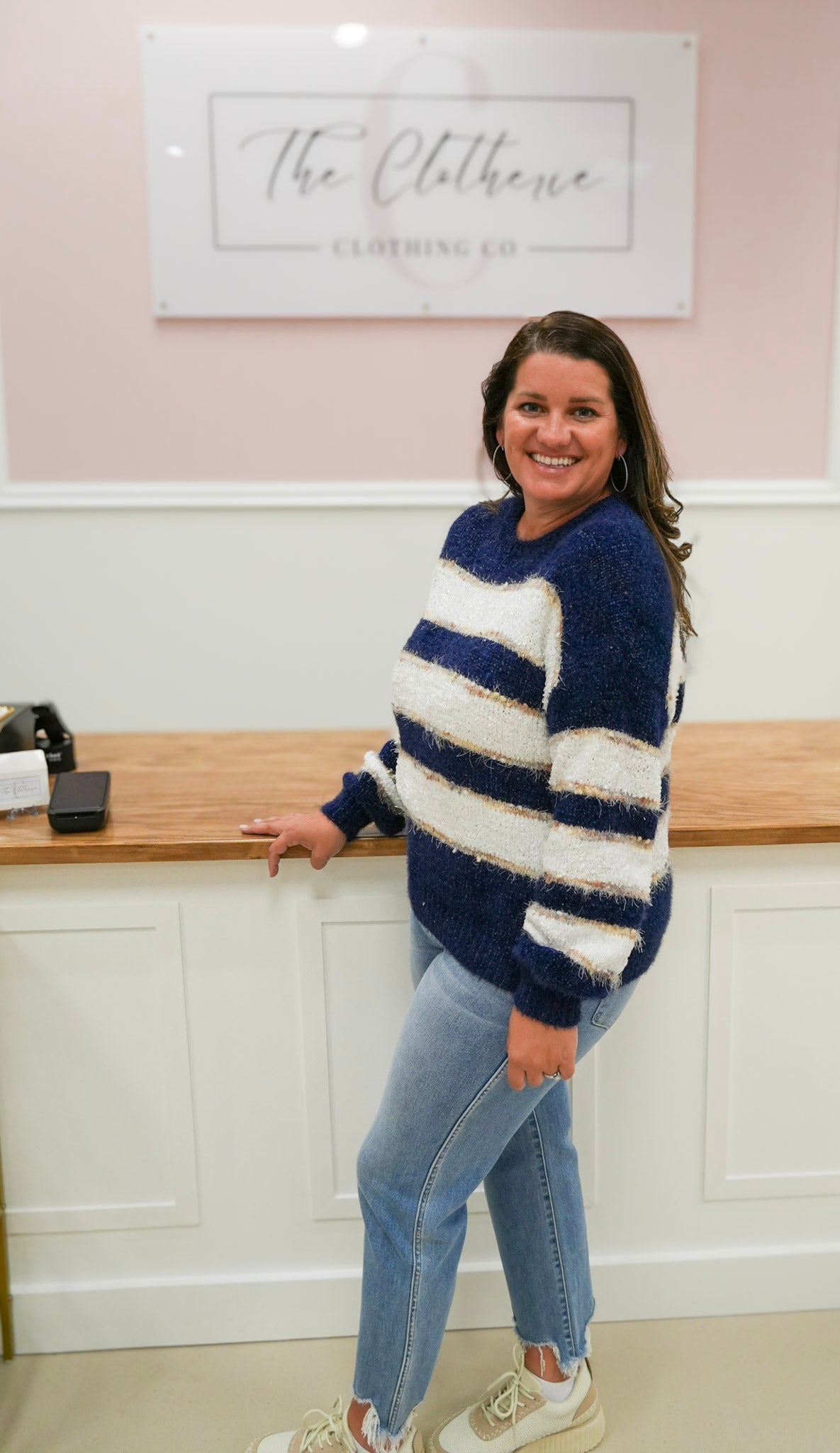 Fuzzy Wuzzy Navy Sweater