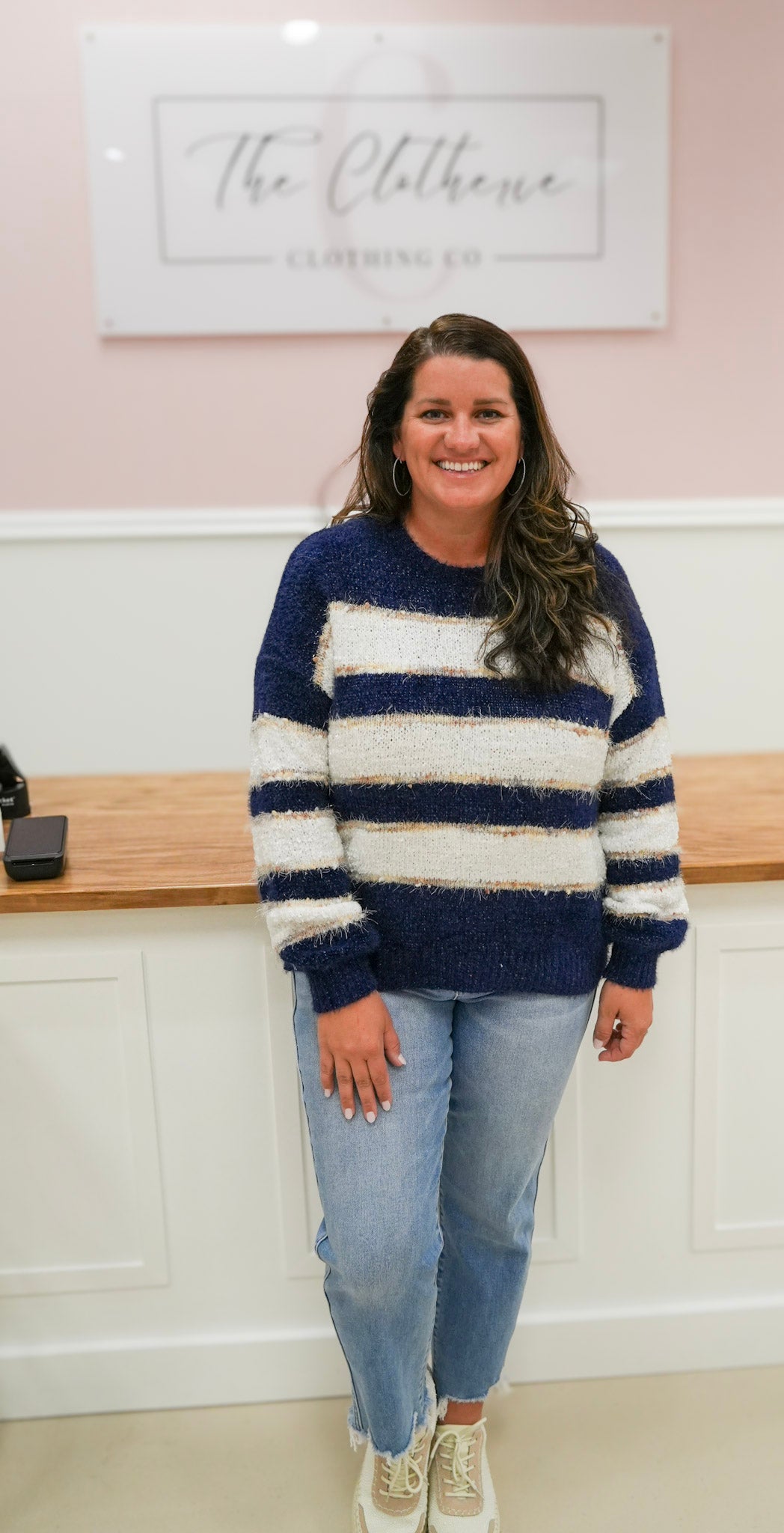 Fuzzy Wuzzy Navy Sweater