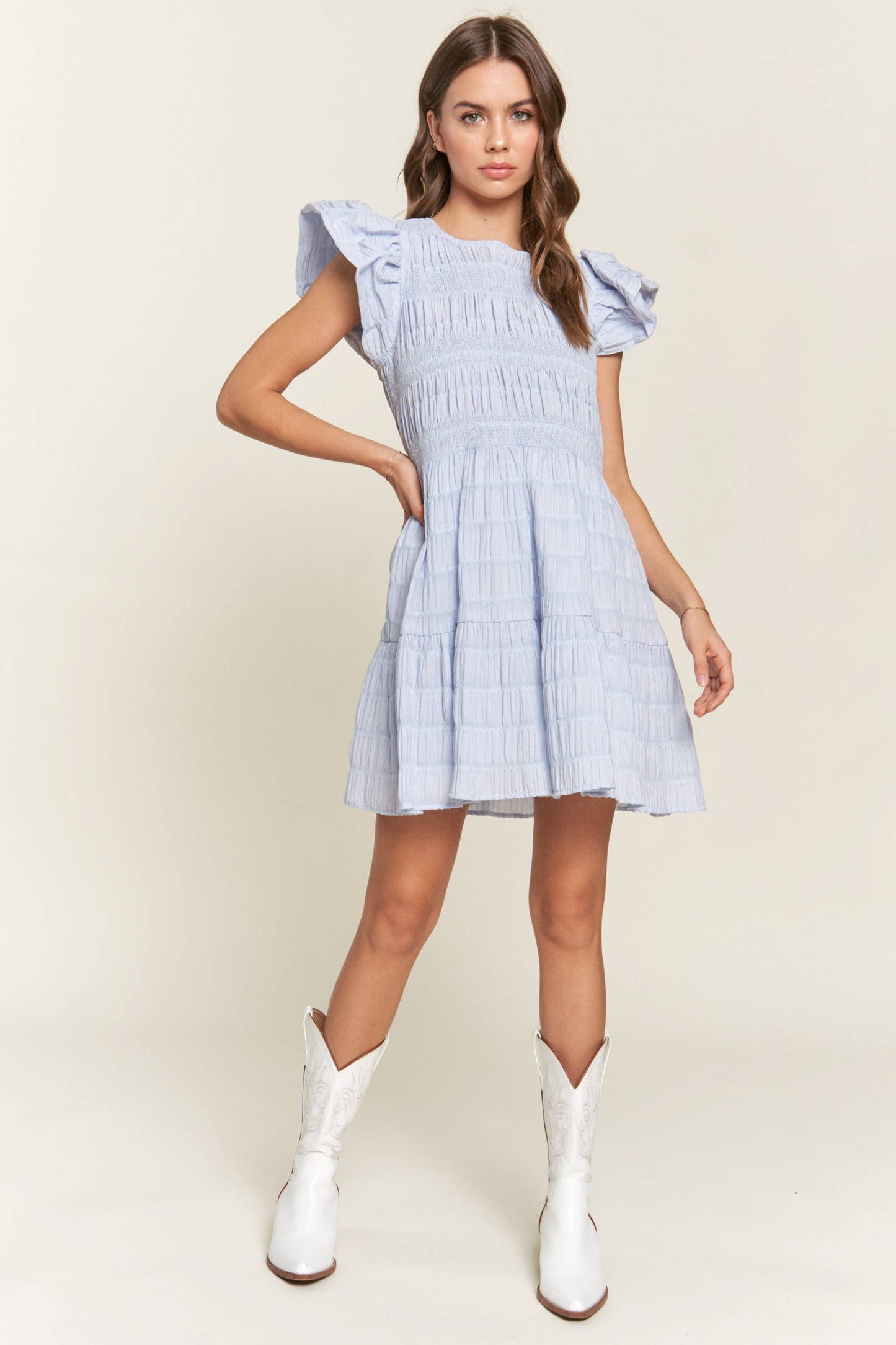 Bluebell Ruffle Smock Dress