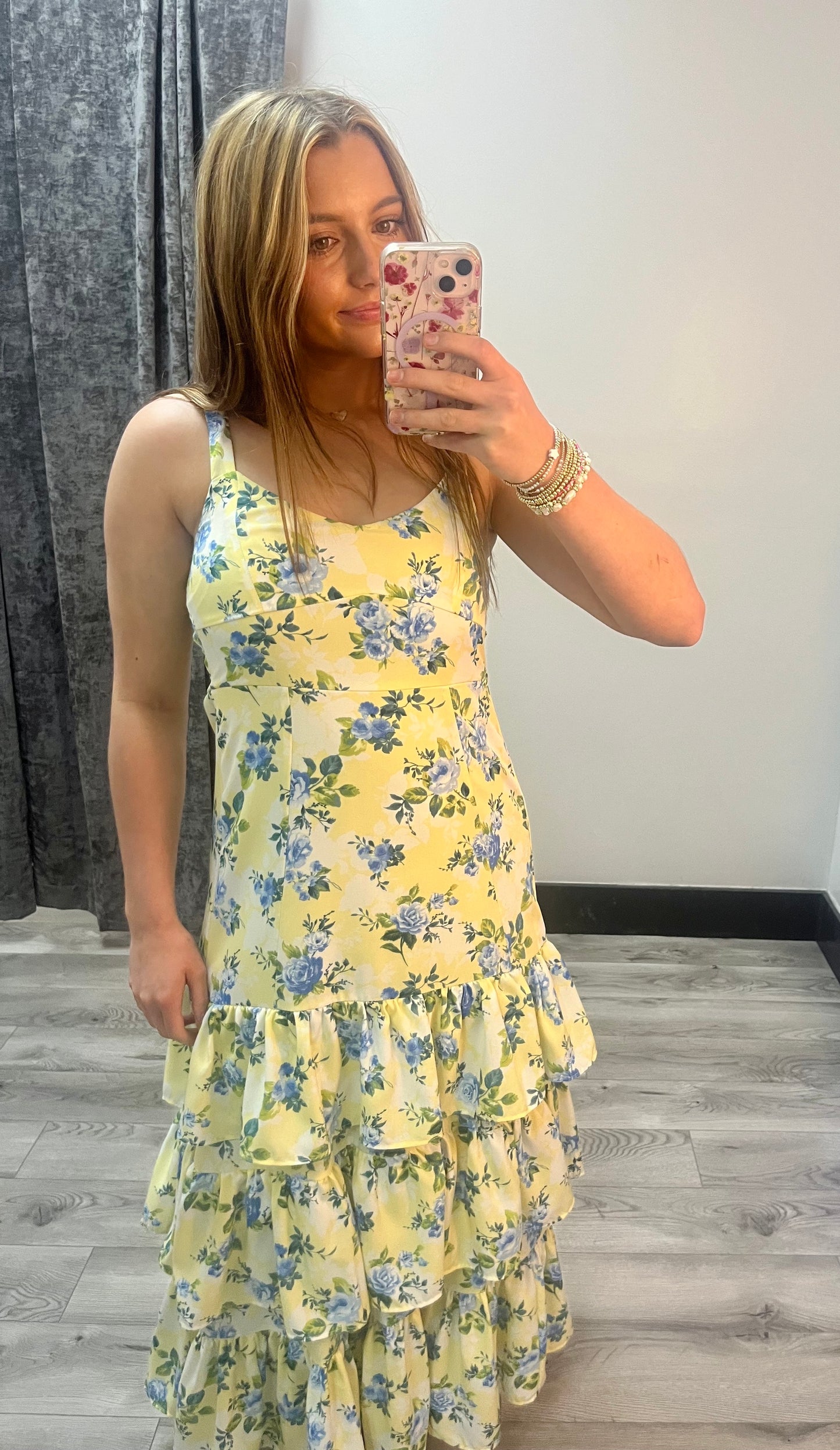 Reese Ruffle Tiered Midi Dress