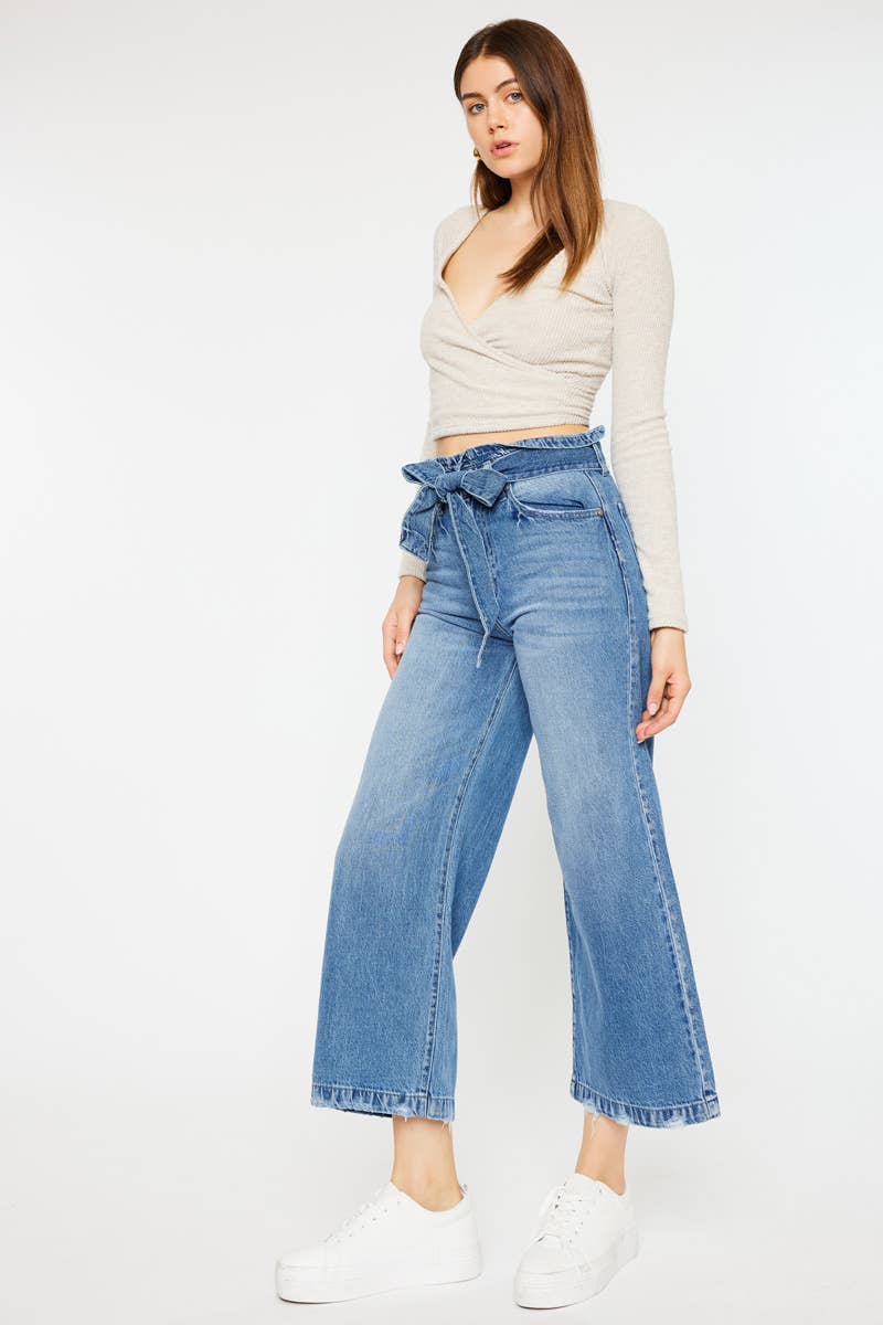 Ultra High Rise Cropped Wide Leg Jeans