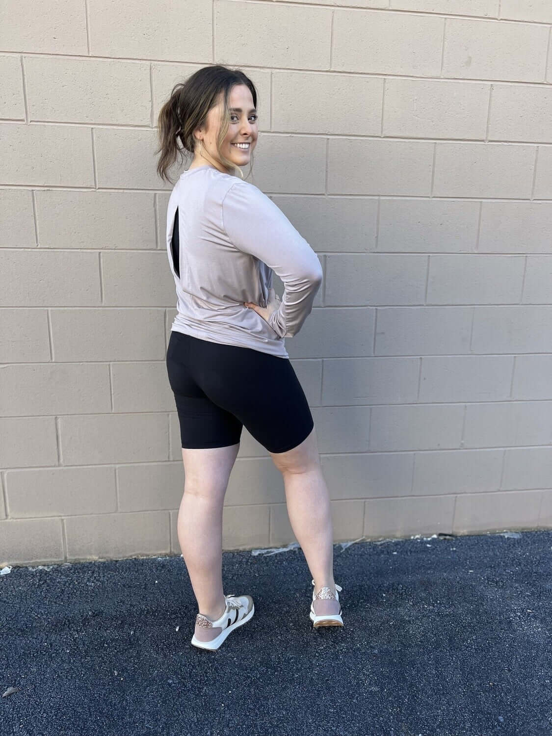 Peekaboo Back Long Sleeve Athletic Top