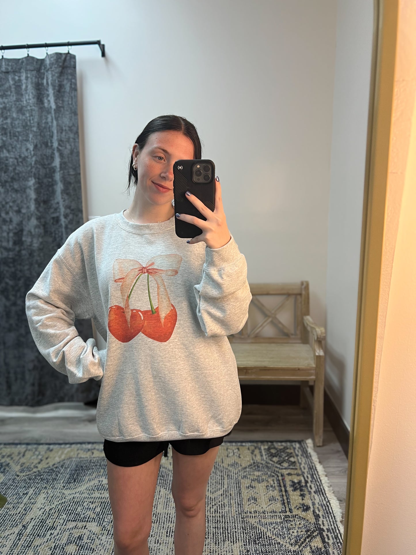 Heart Shaped Cherry Bow Sweatshirt