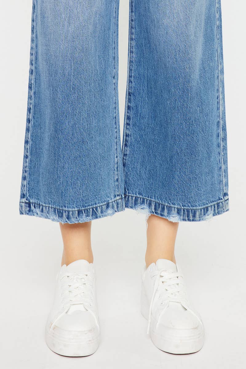 Ultra High Rise Cropped Wide Leg Jeans