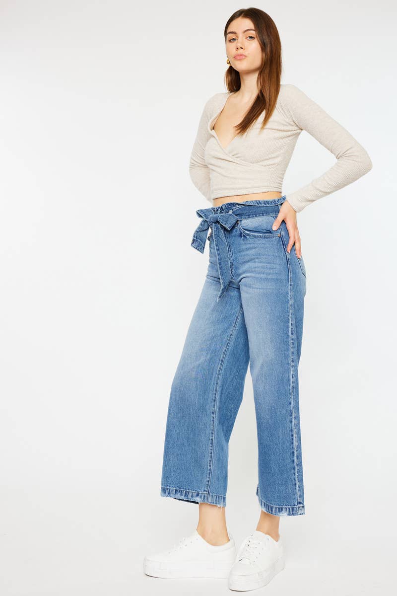 Ultra High Rise Cropped Wide Leg Jeans