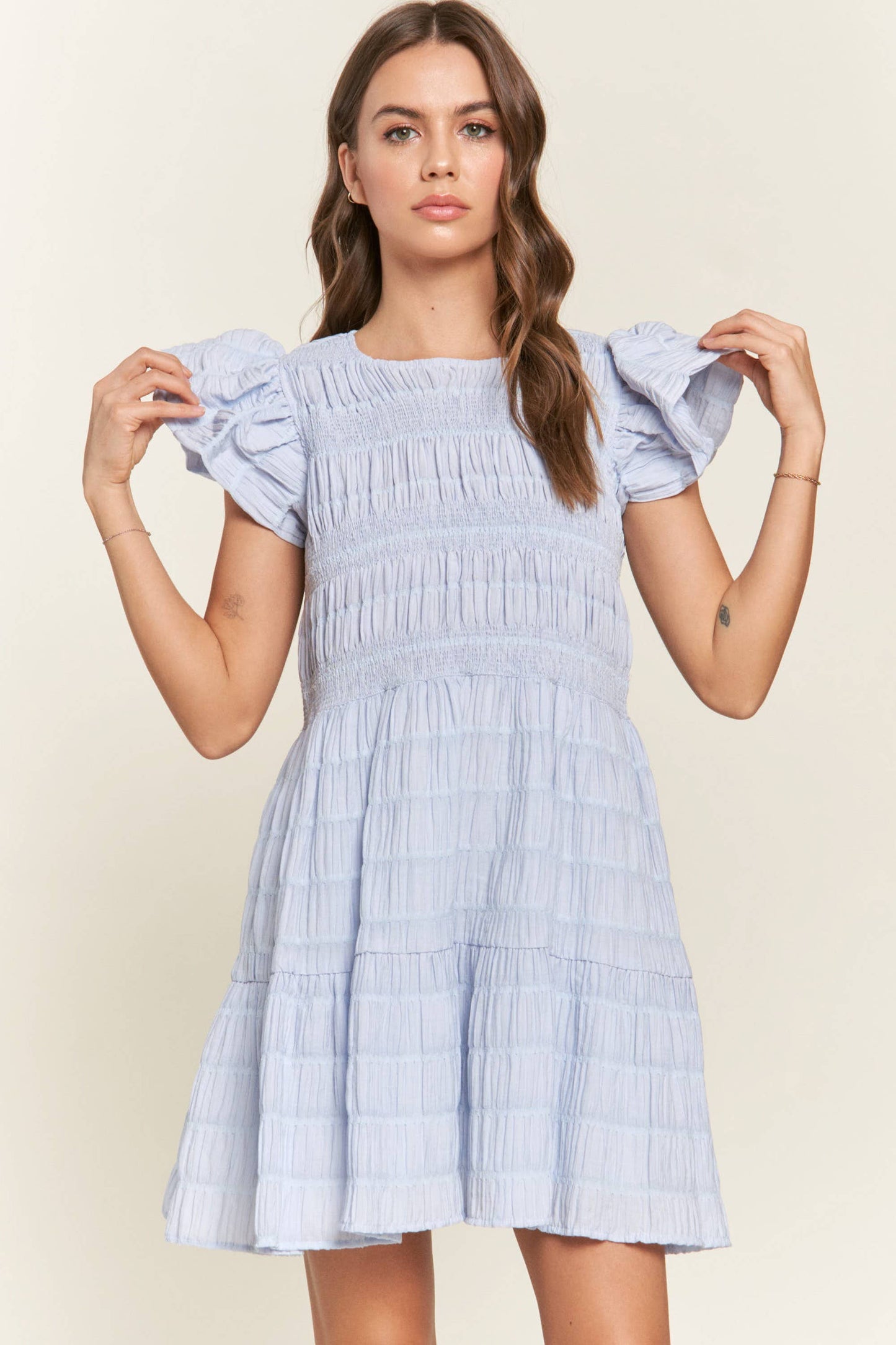 Bluebell Ruffle Smock Dress