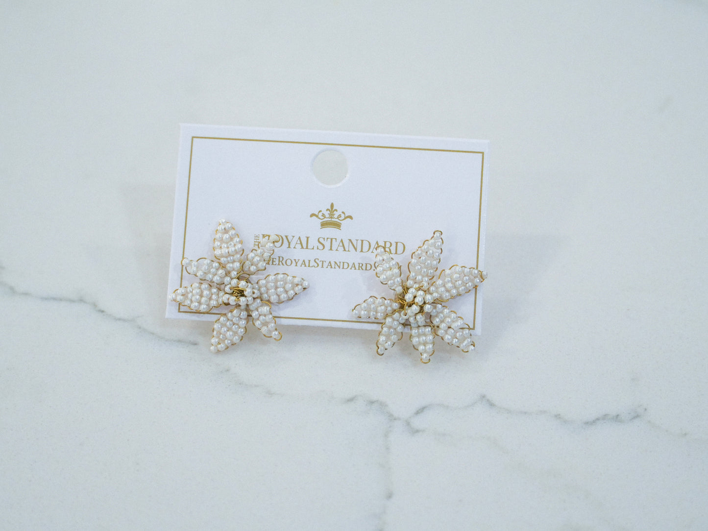 Floral Pearl Stud Earrings