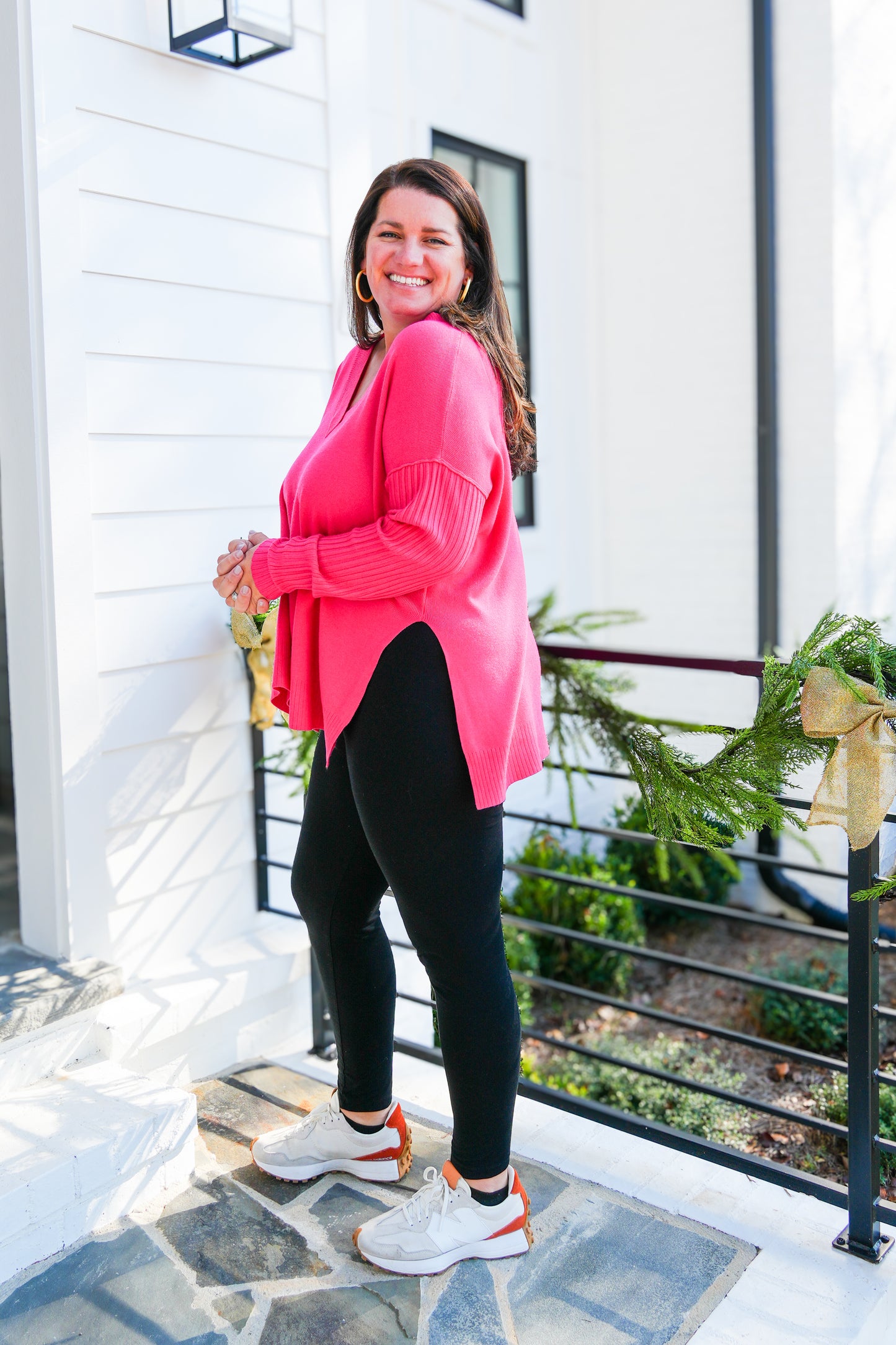 Ribbed Sleeve Sweater