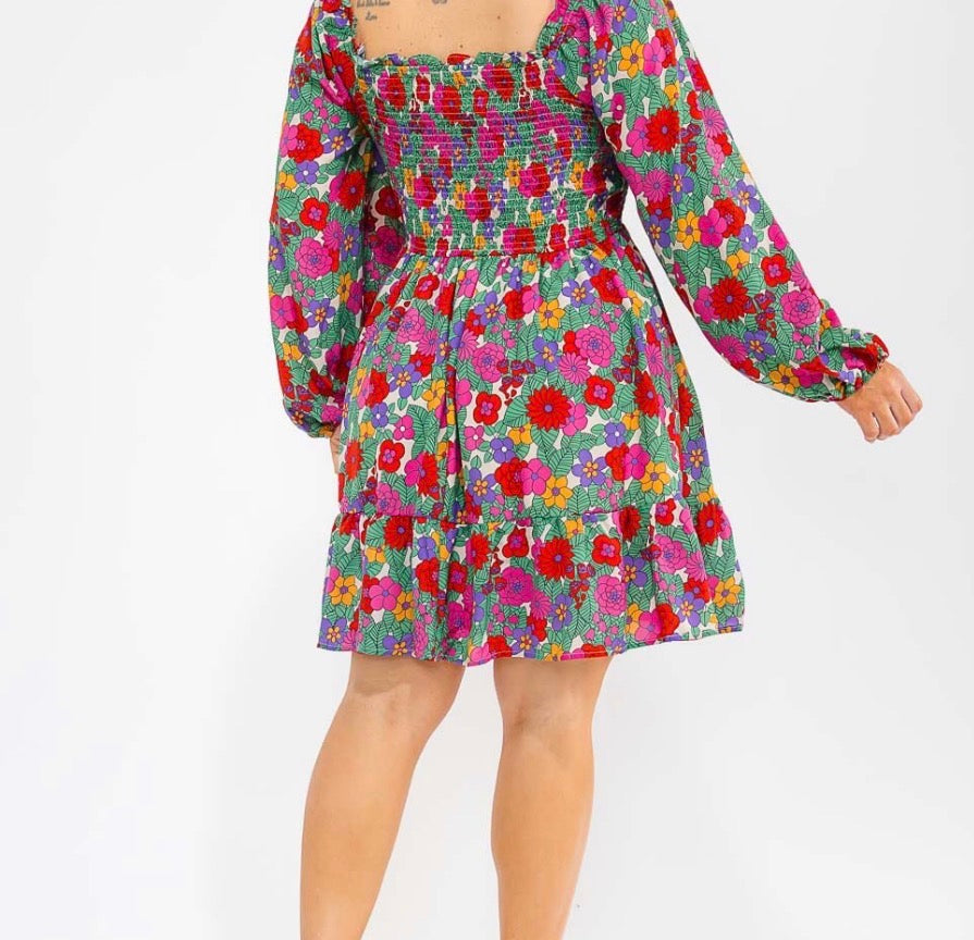 Tickled Pink Floral Dress