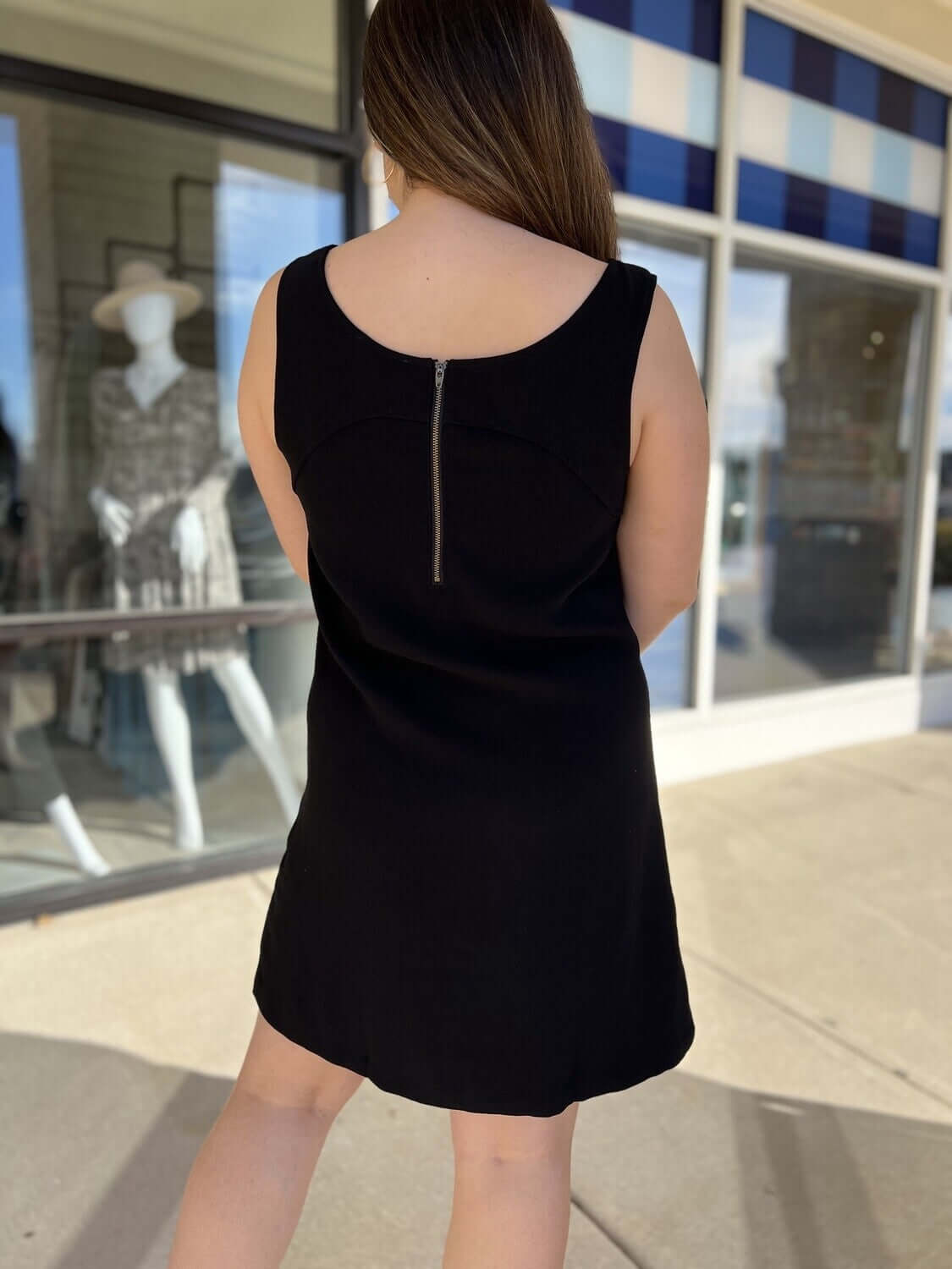Black Panel Sleeveless Dress
