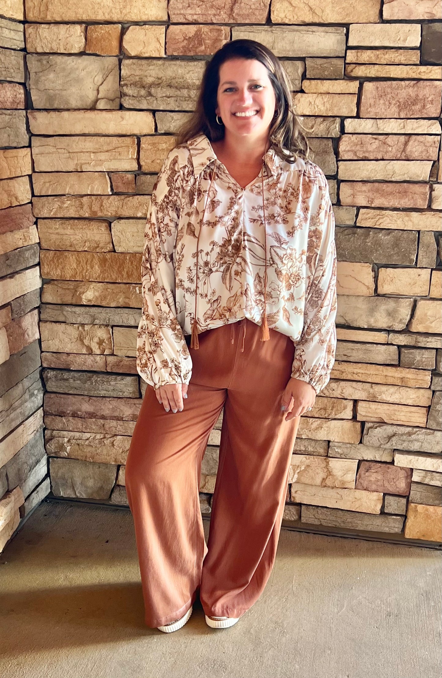 Elegant Floral Print Top