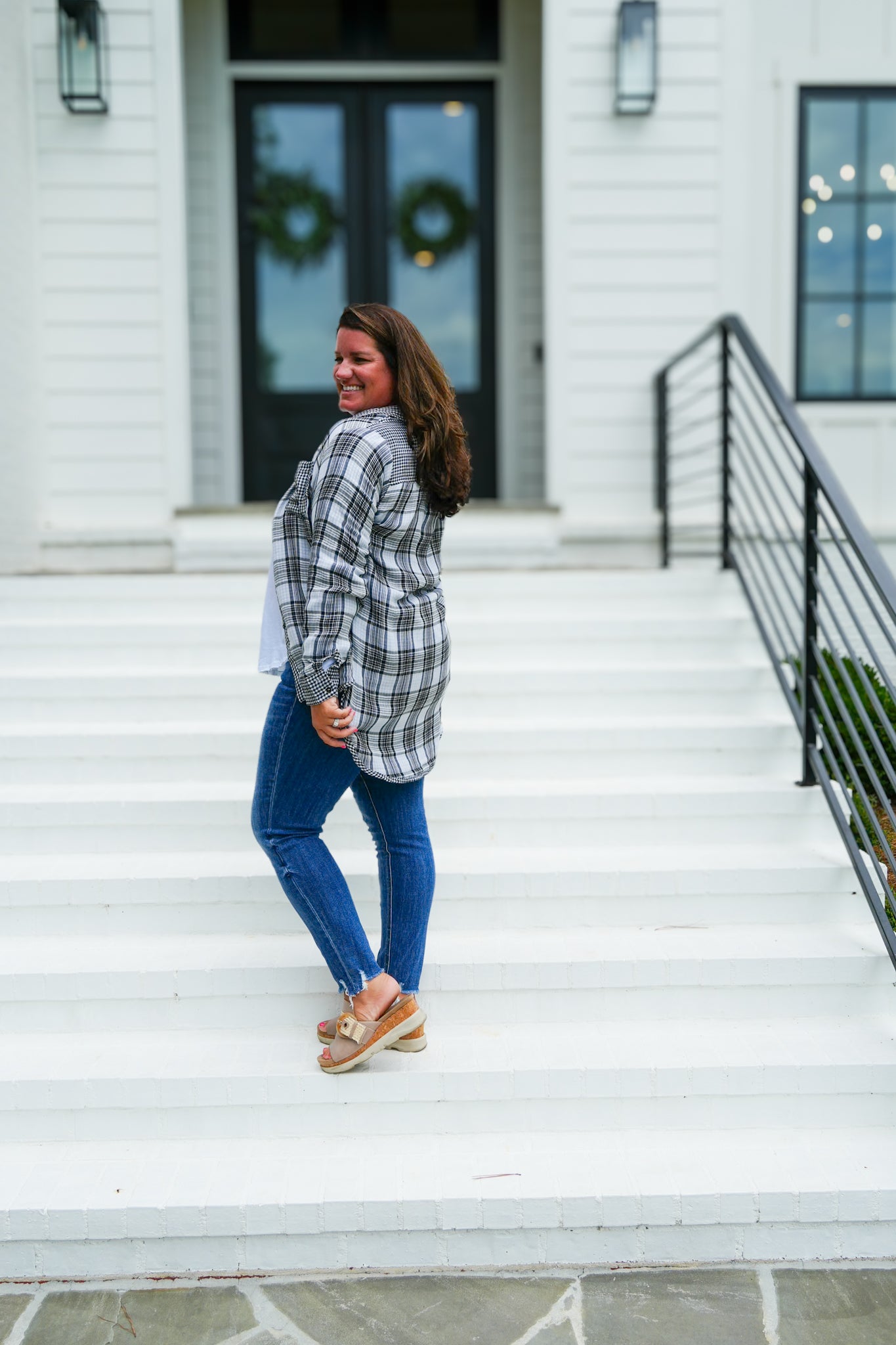 Checker Mix Long Sleeve Shirt