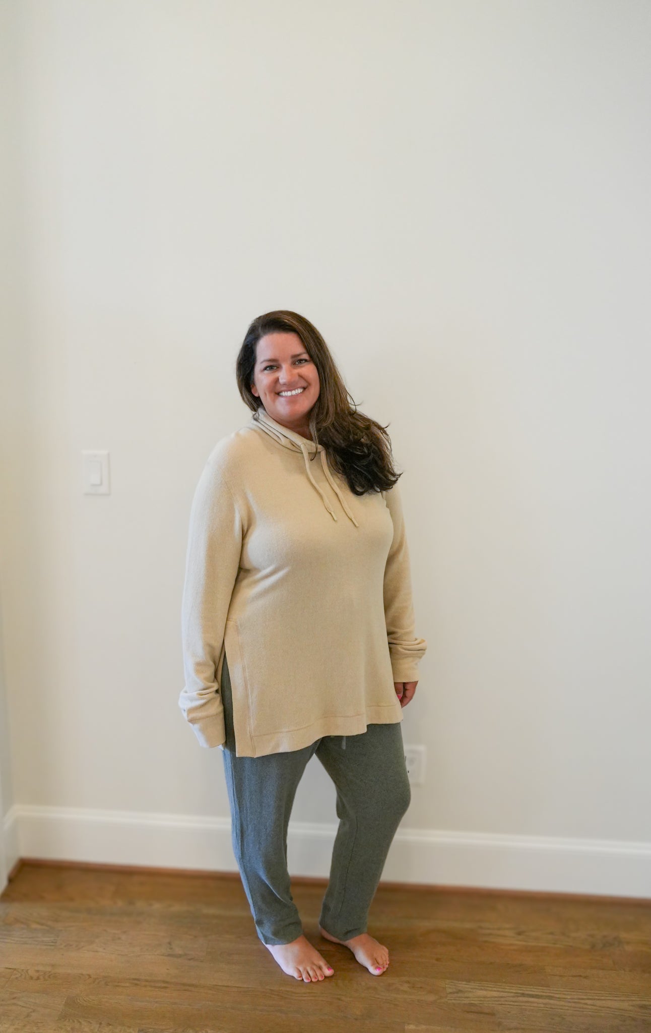 Brushed Semi-Cowl Neck Top