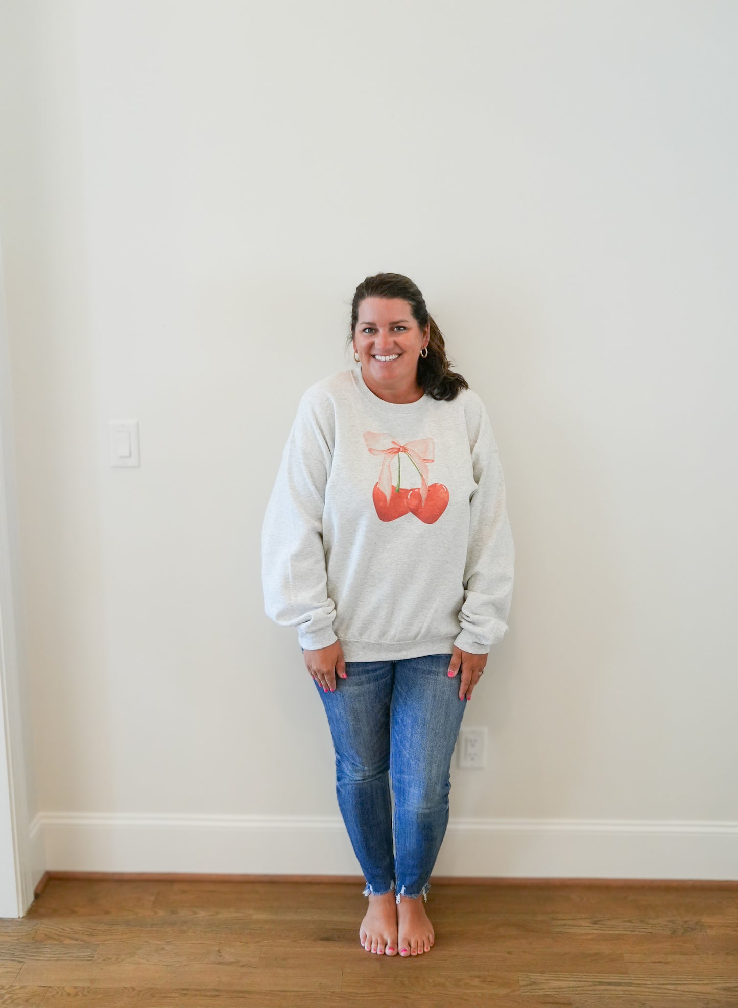 Heart Shaped Cherry Bow Sweatshirt