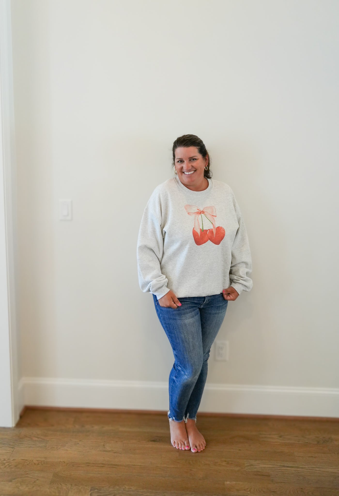 Heart Shaped Cherry Bow Sweatshirt