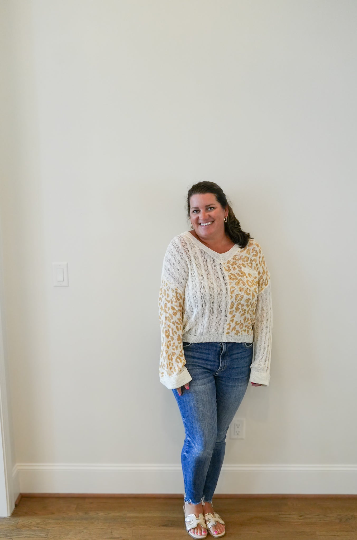 Long Sleeve Pointelles Sweater