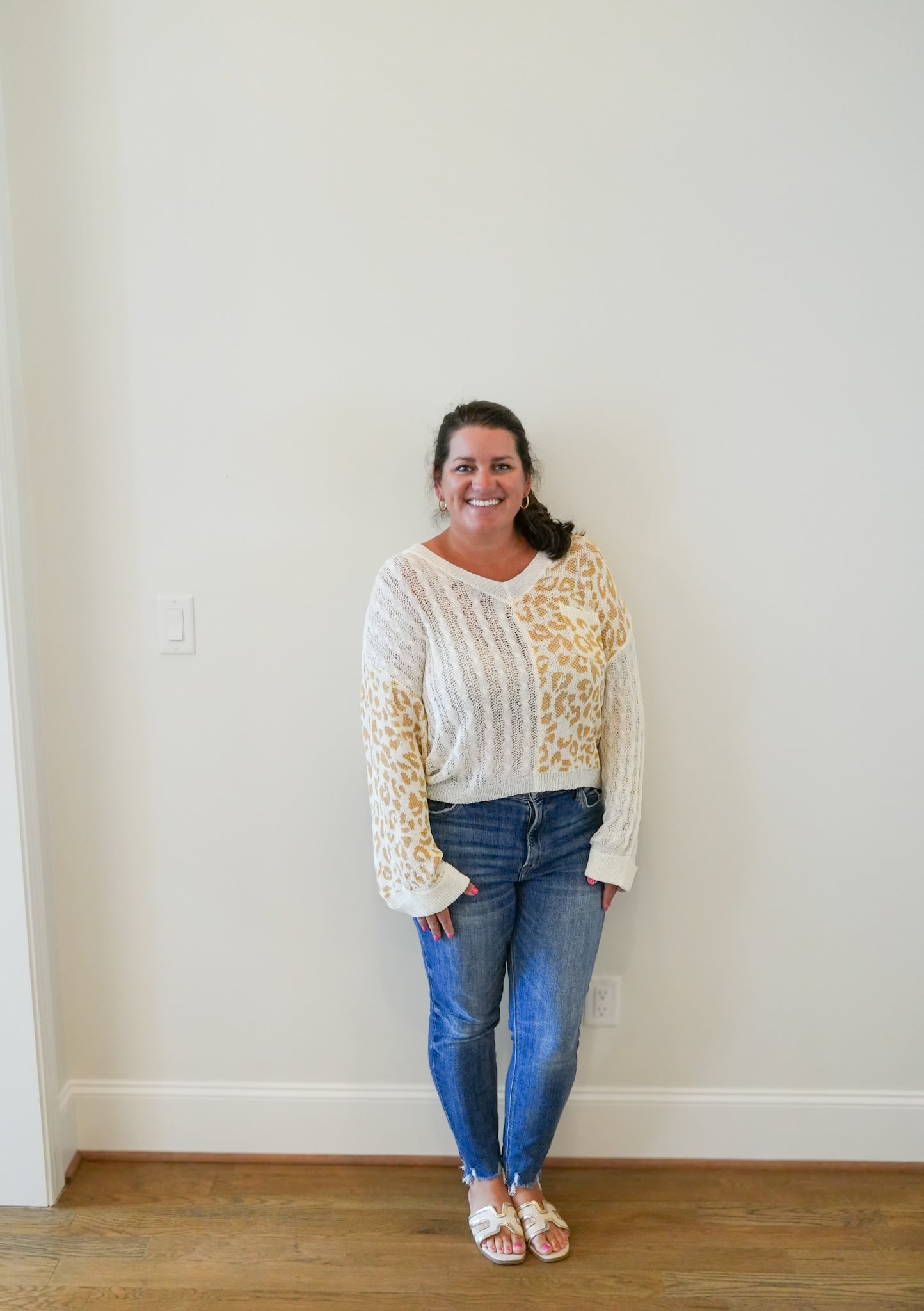 Long Sleeve Pointelles Sweater