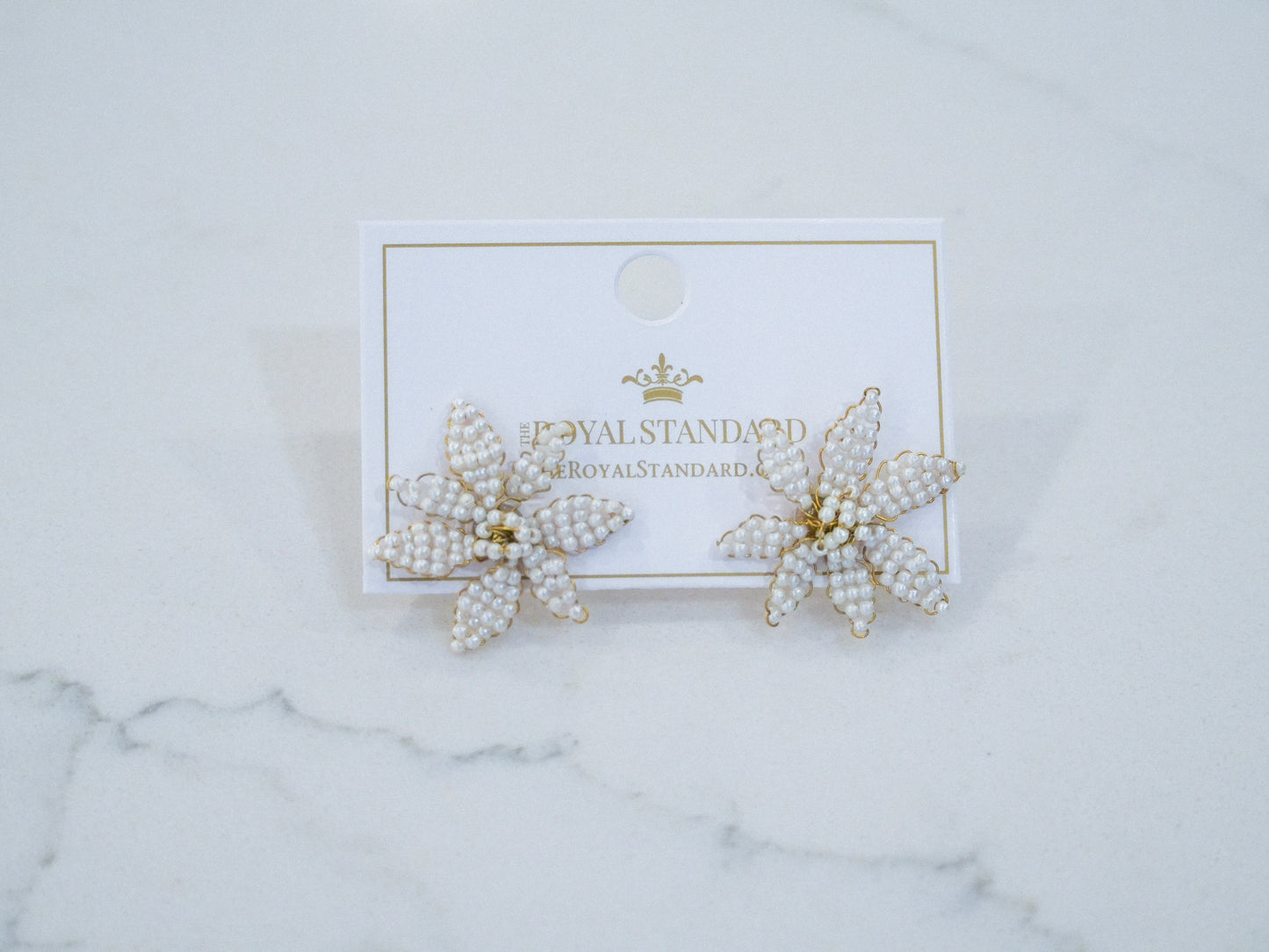 Floral Pearl Stud Earrings
