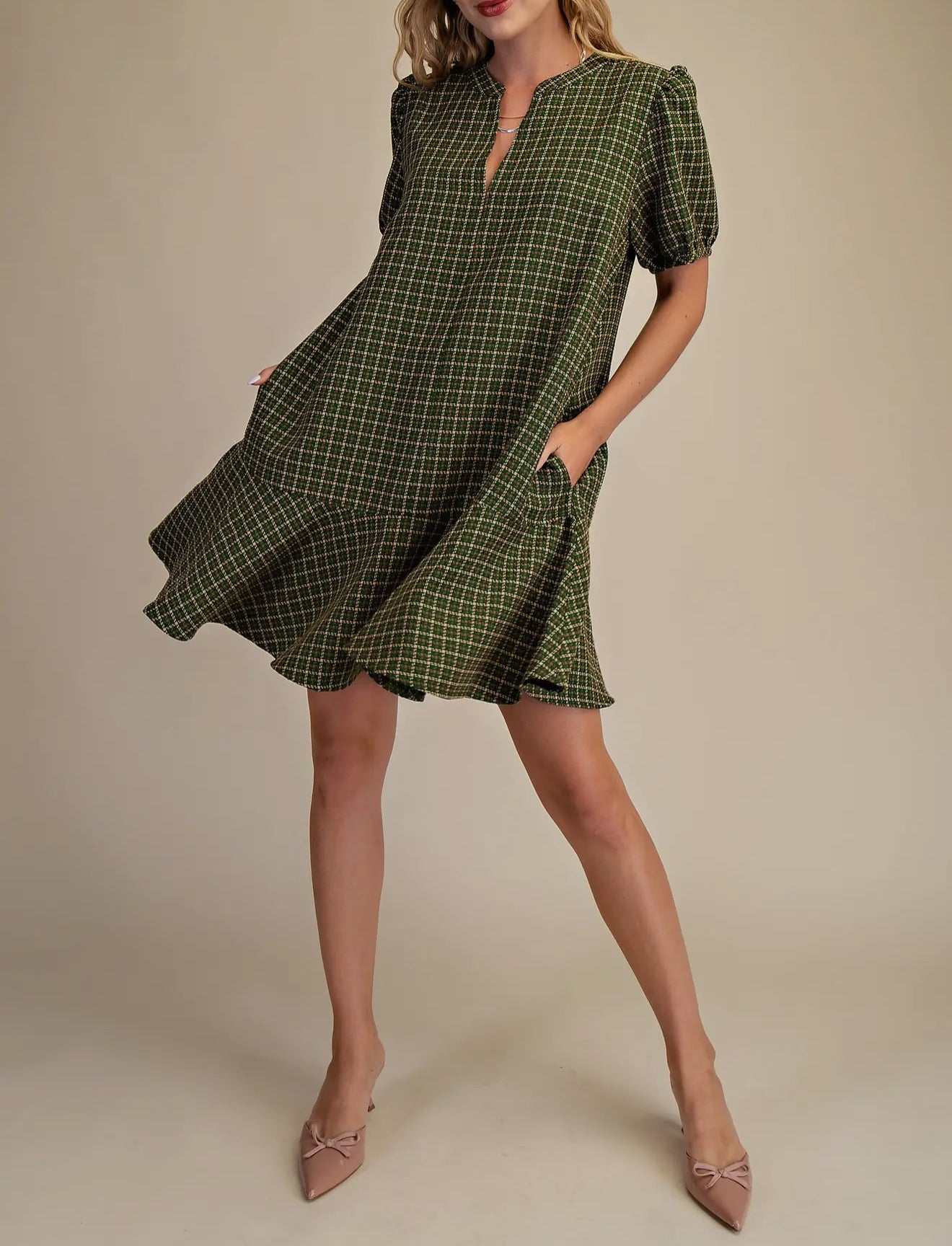 Henley Hunter Green Mini Dress