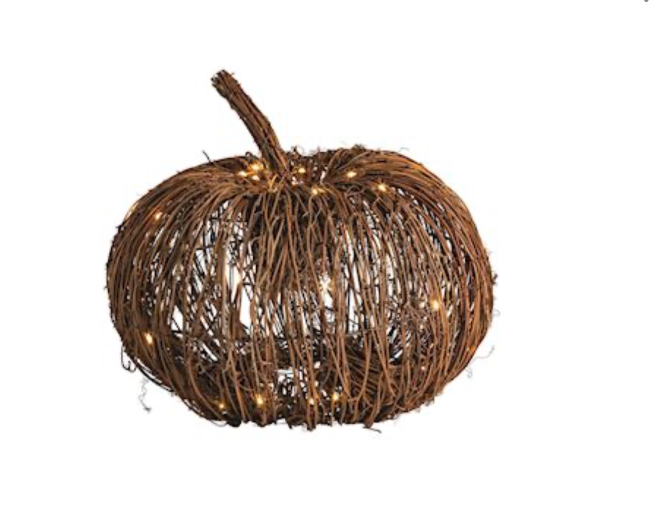 Small Light-Up Rattan Pumpkin