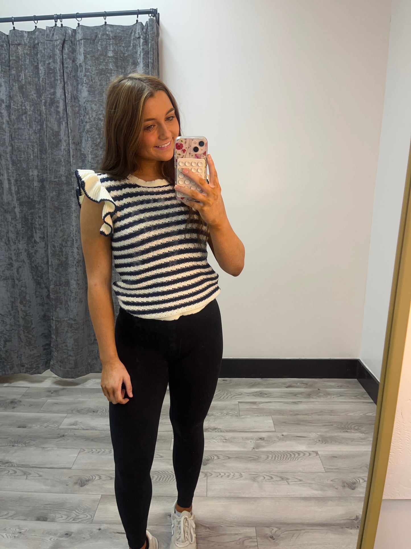 Sylvia Stripe Short Sleeve Sweater