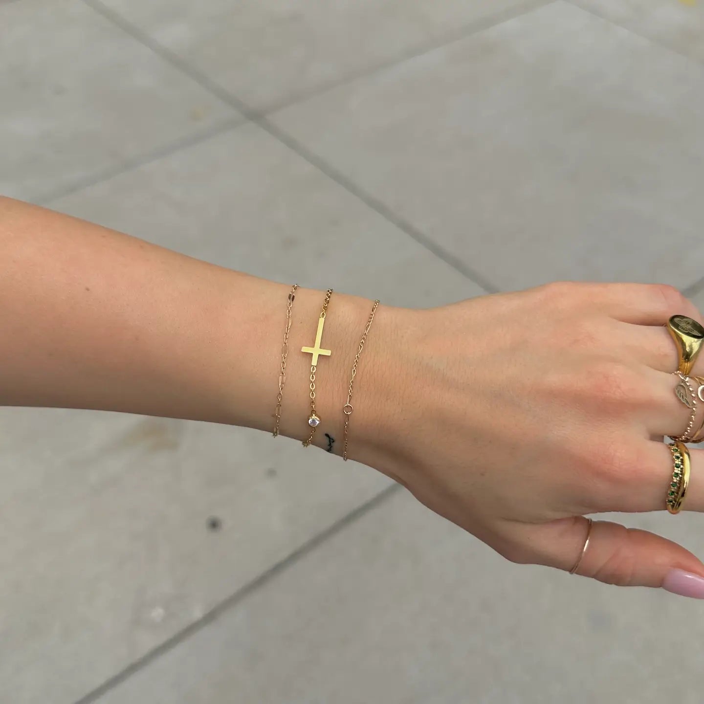 Martha Gold Cross Bracelet