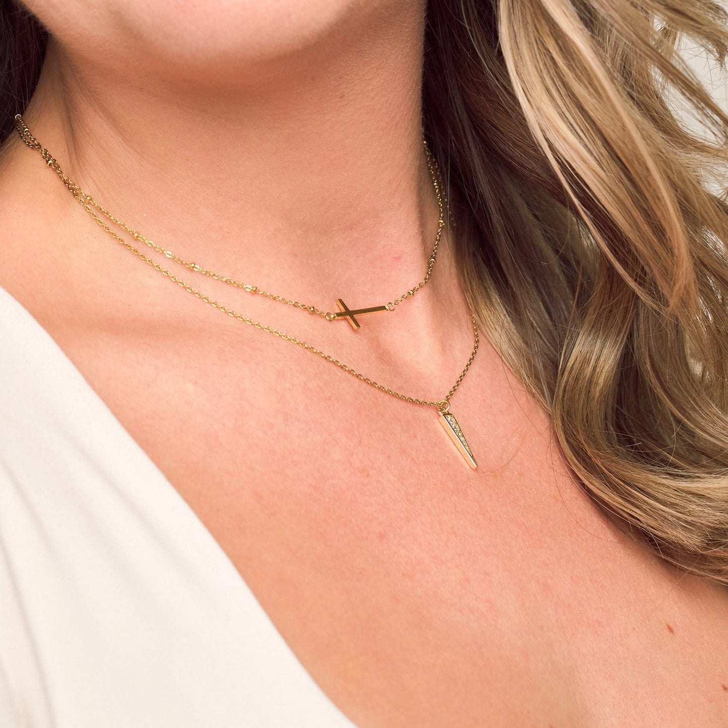Gold Heavenly Cross Choker