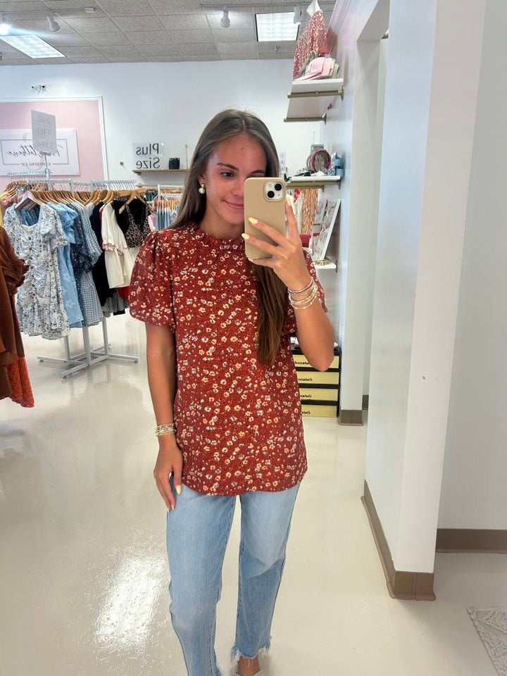 Floral Puff Sleeve Top