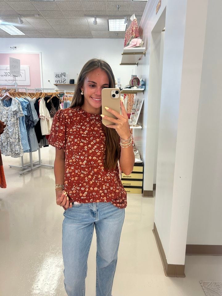 Floral Puff Sleeve Top
