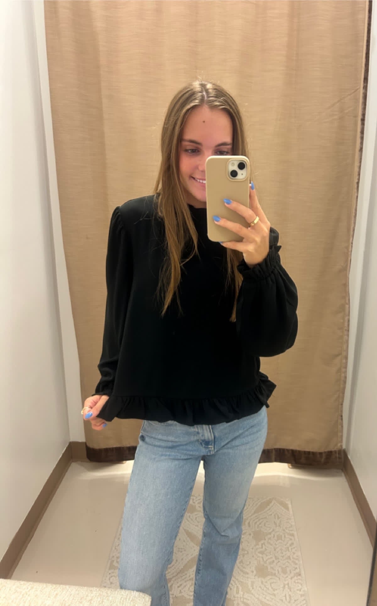 Black Frills Top
