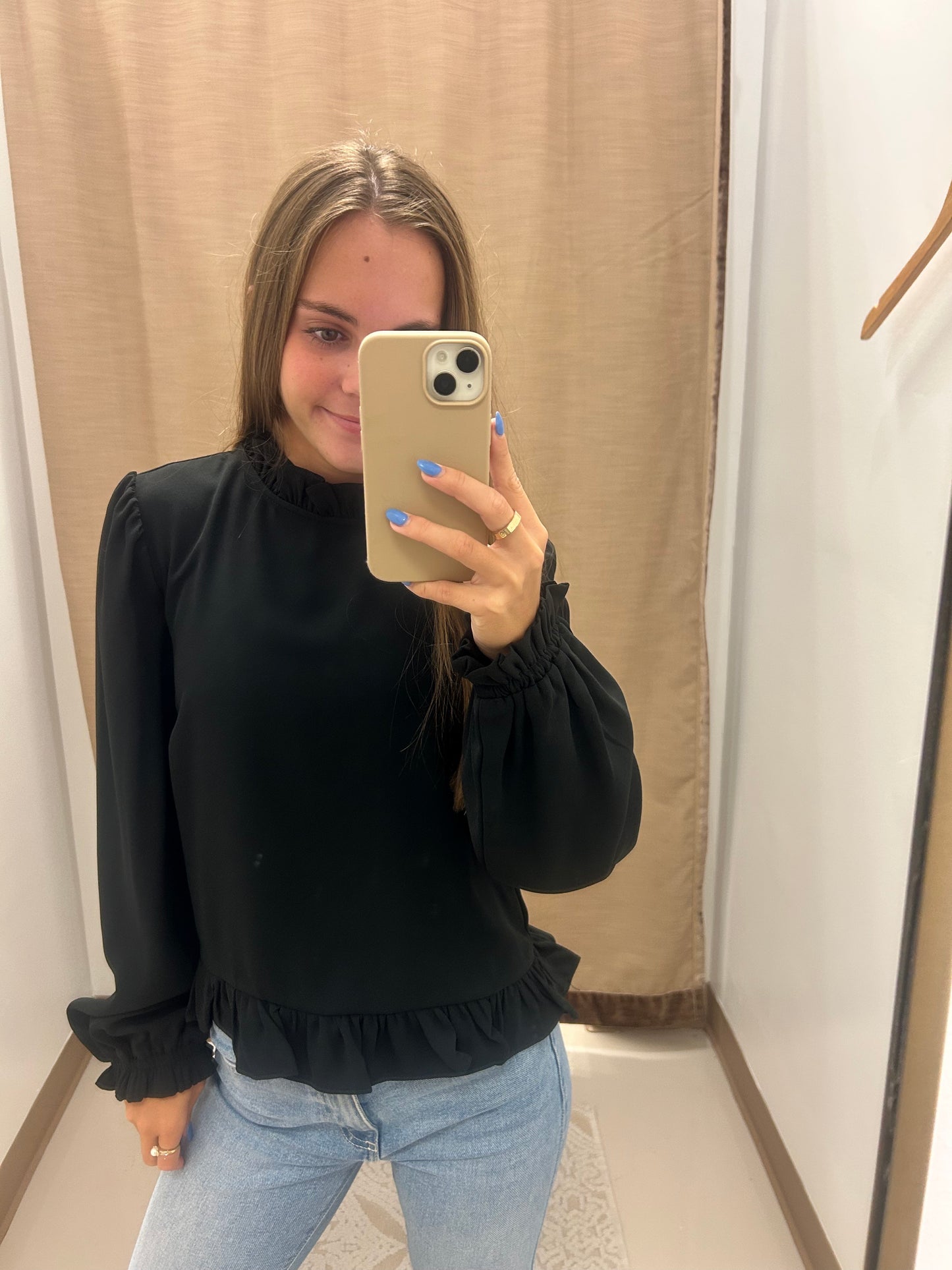 Black Frills Top