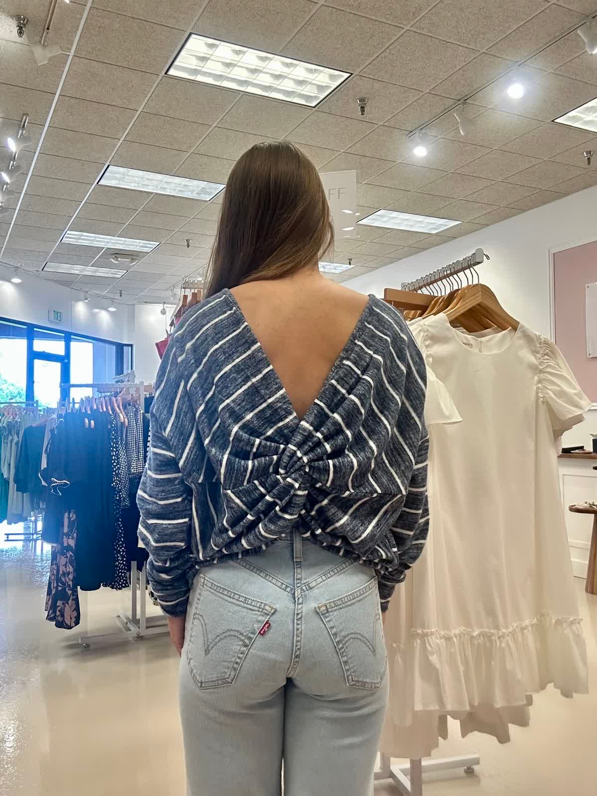 Twist Tie In The Back Sweater