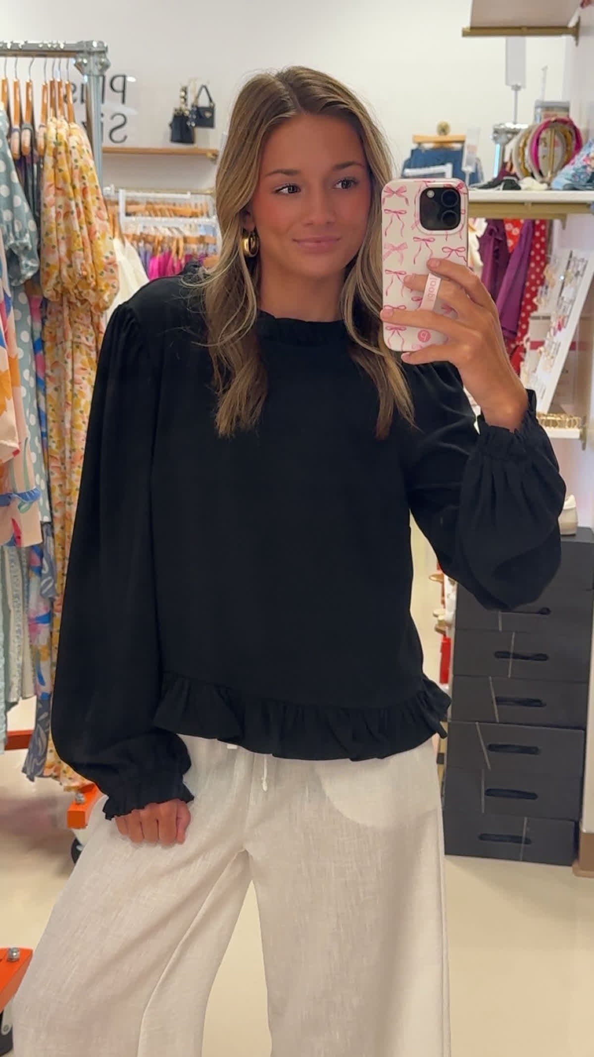 Black Frills Top