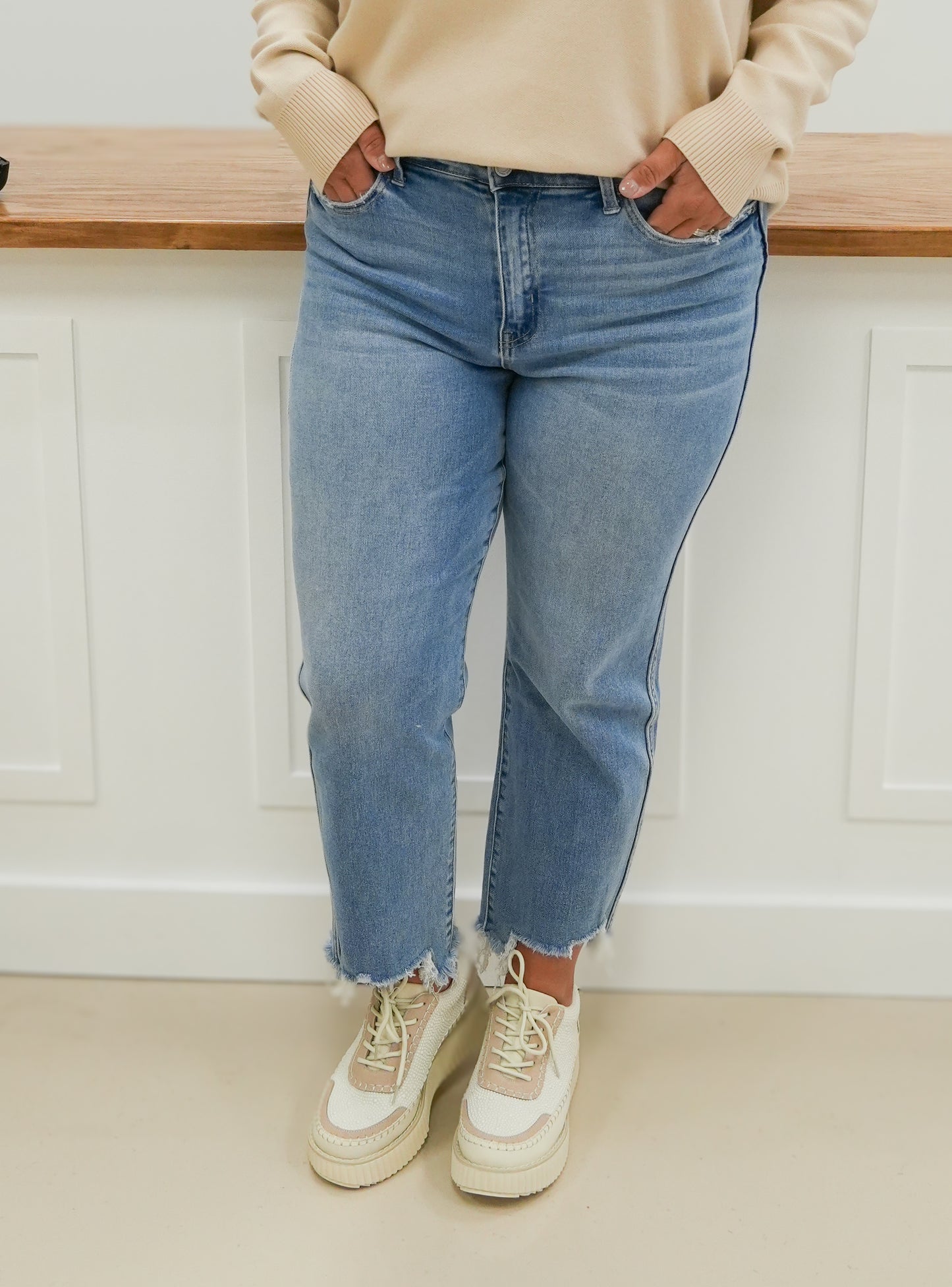 High Rise Straight Jeans