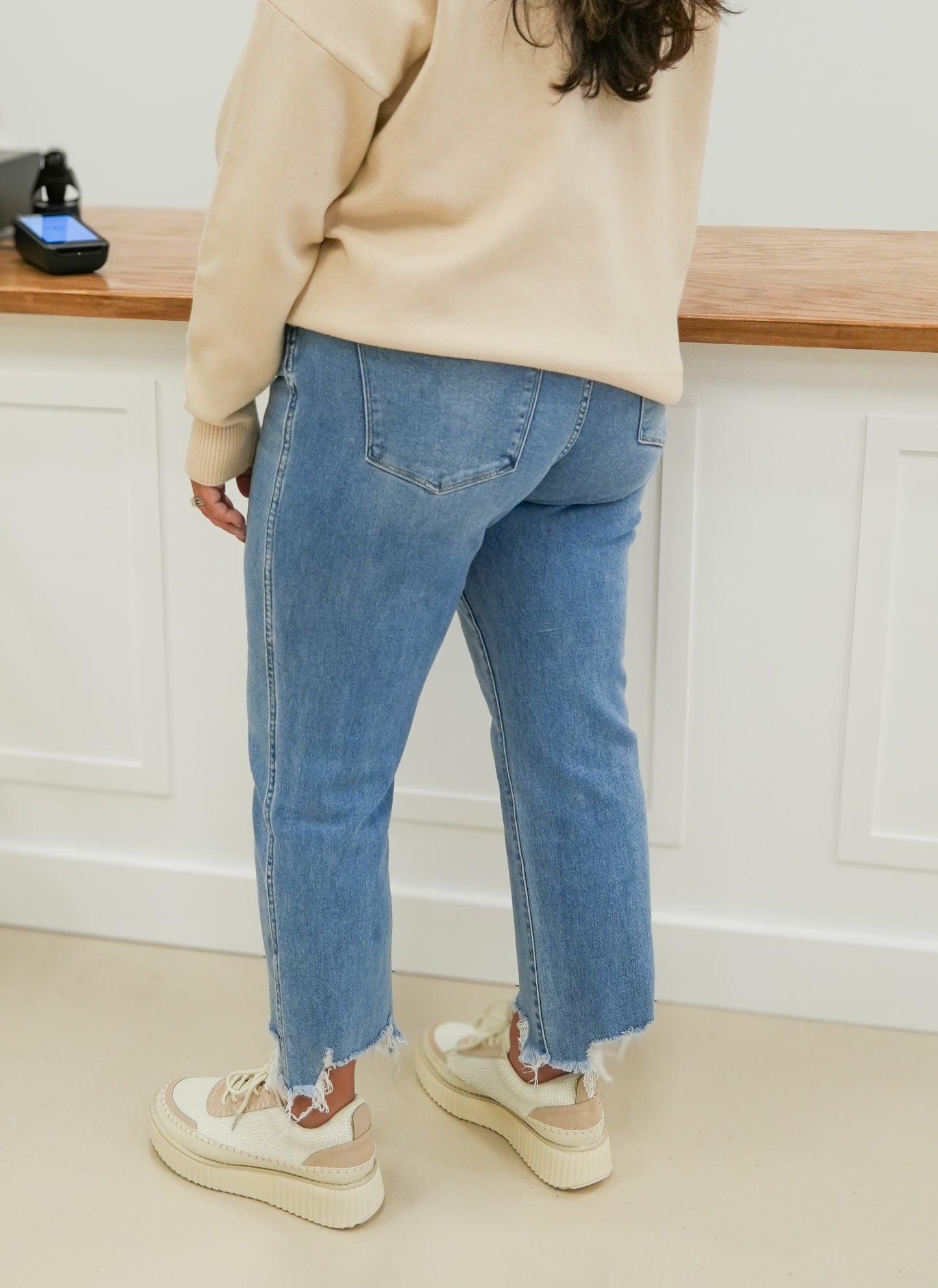High Rise Straight Jeans
