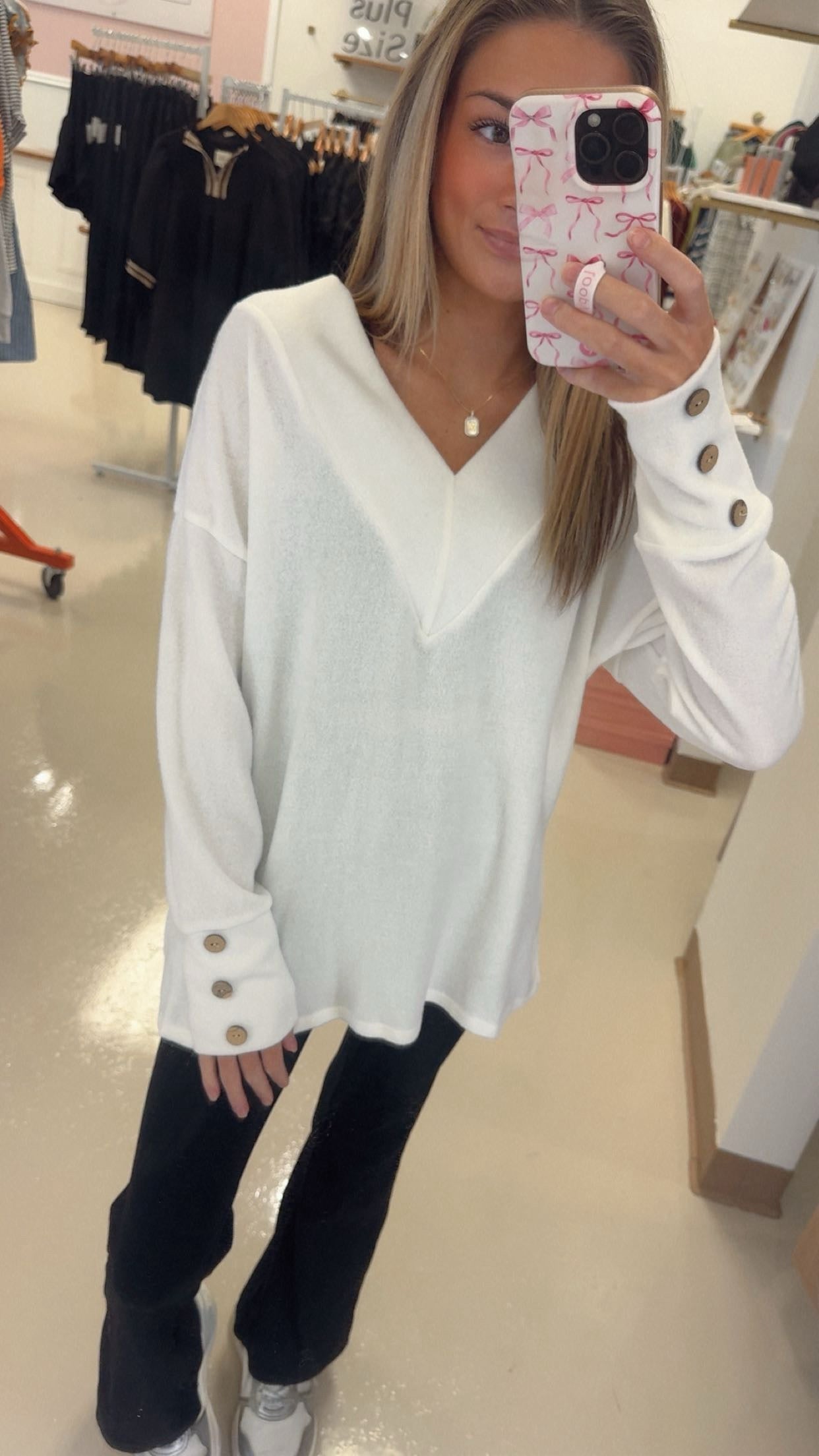 Button Sleeve Sweater