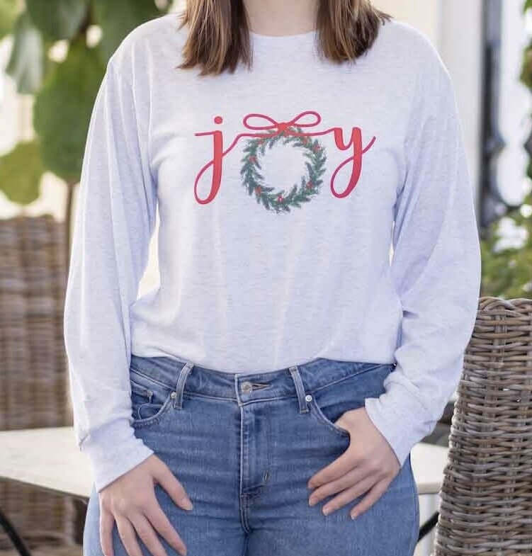 Joy Wreath Long Sleeve T-Shirt