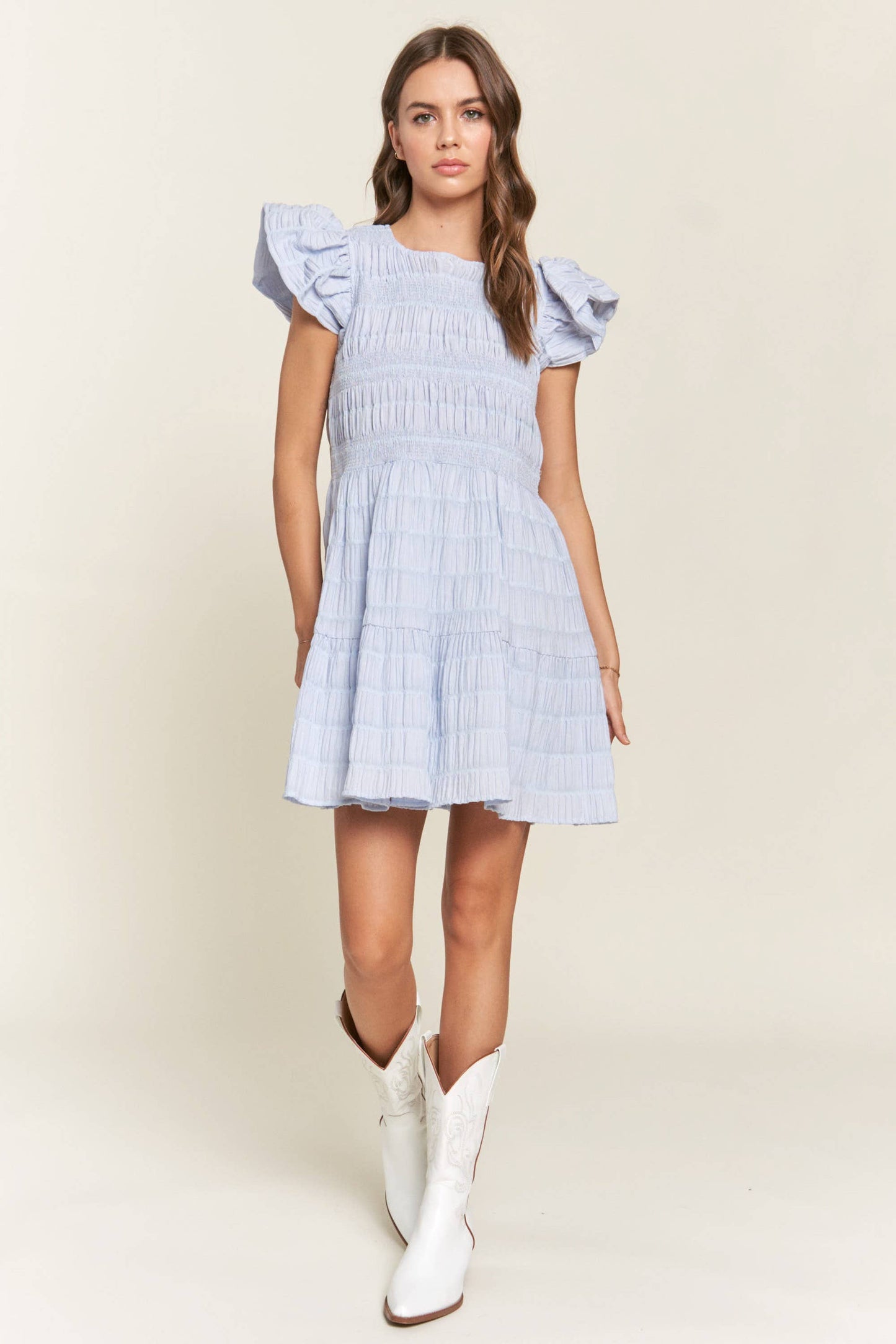Bluebell Ruffle Smock Dress
