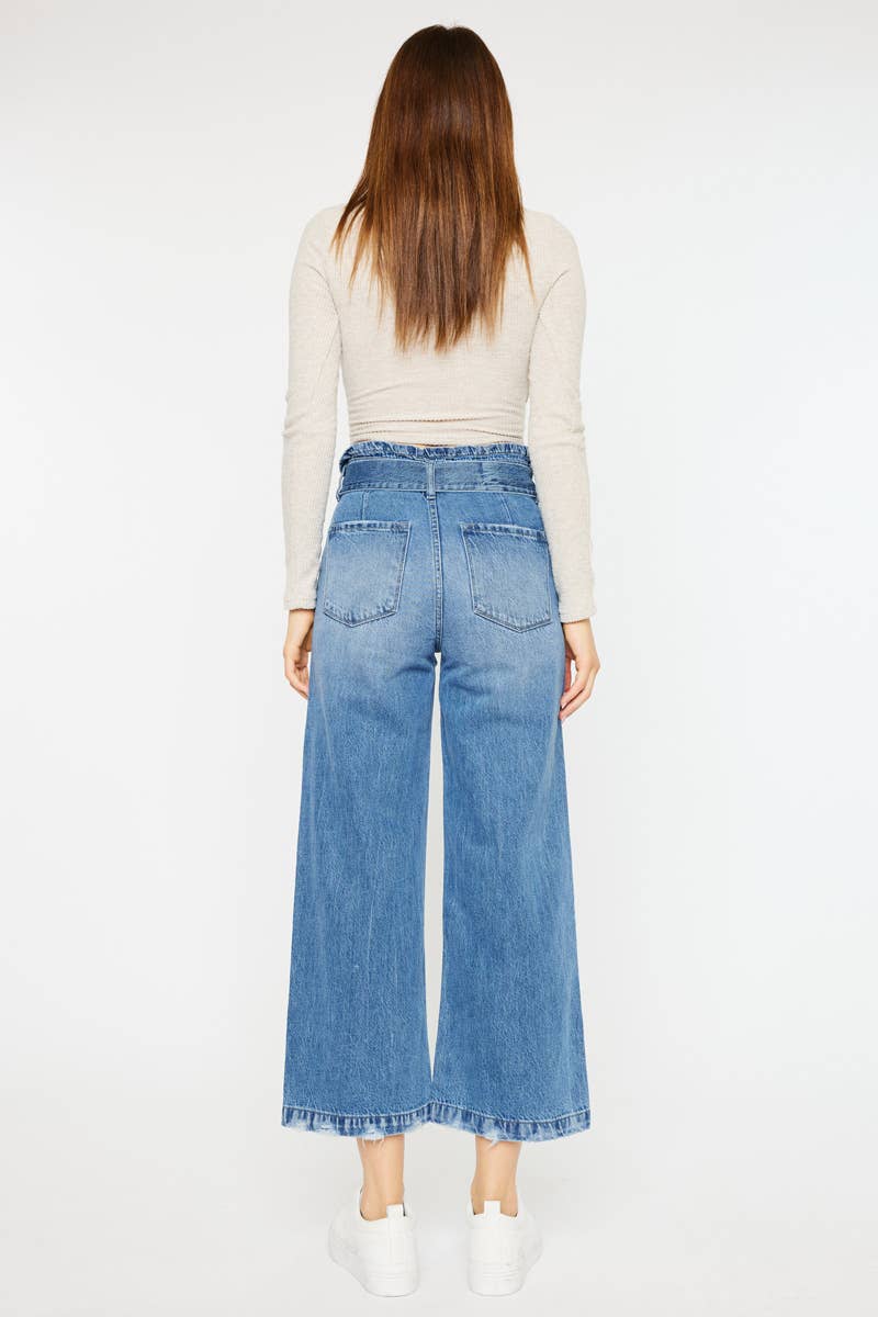Ultra High Rise Cropped Wide Leg Jeans