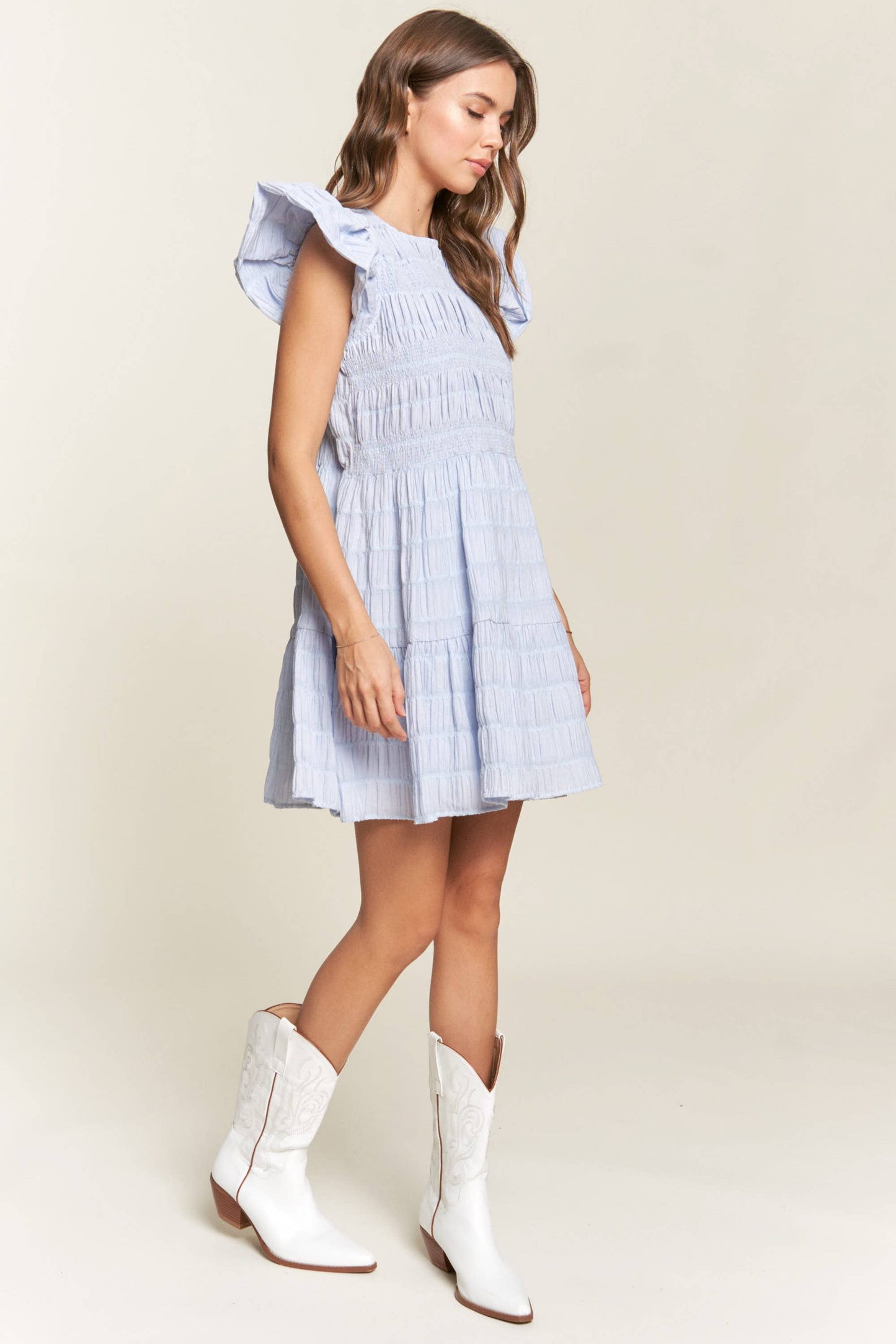 Bluebell Ruffle Smock Dress