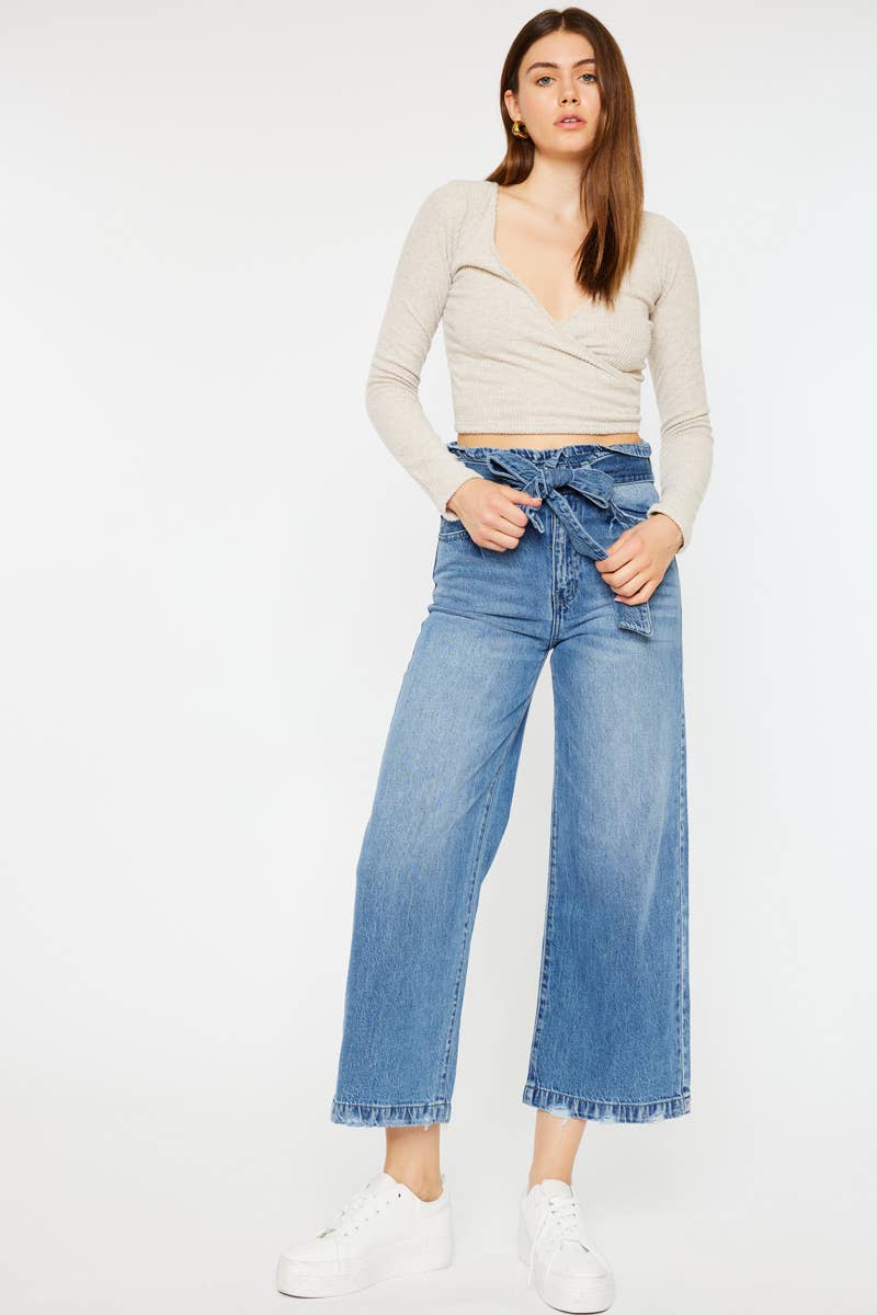 Ultra High Rise Cropped Wide Leg Jeans