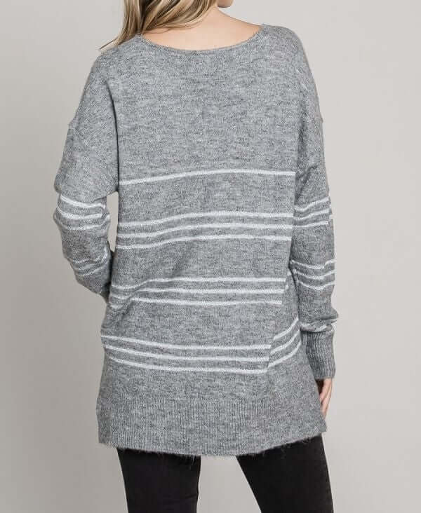 Lurex Striped Cozy Sweater - Heather
