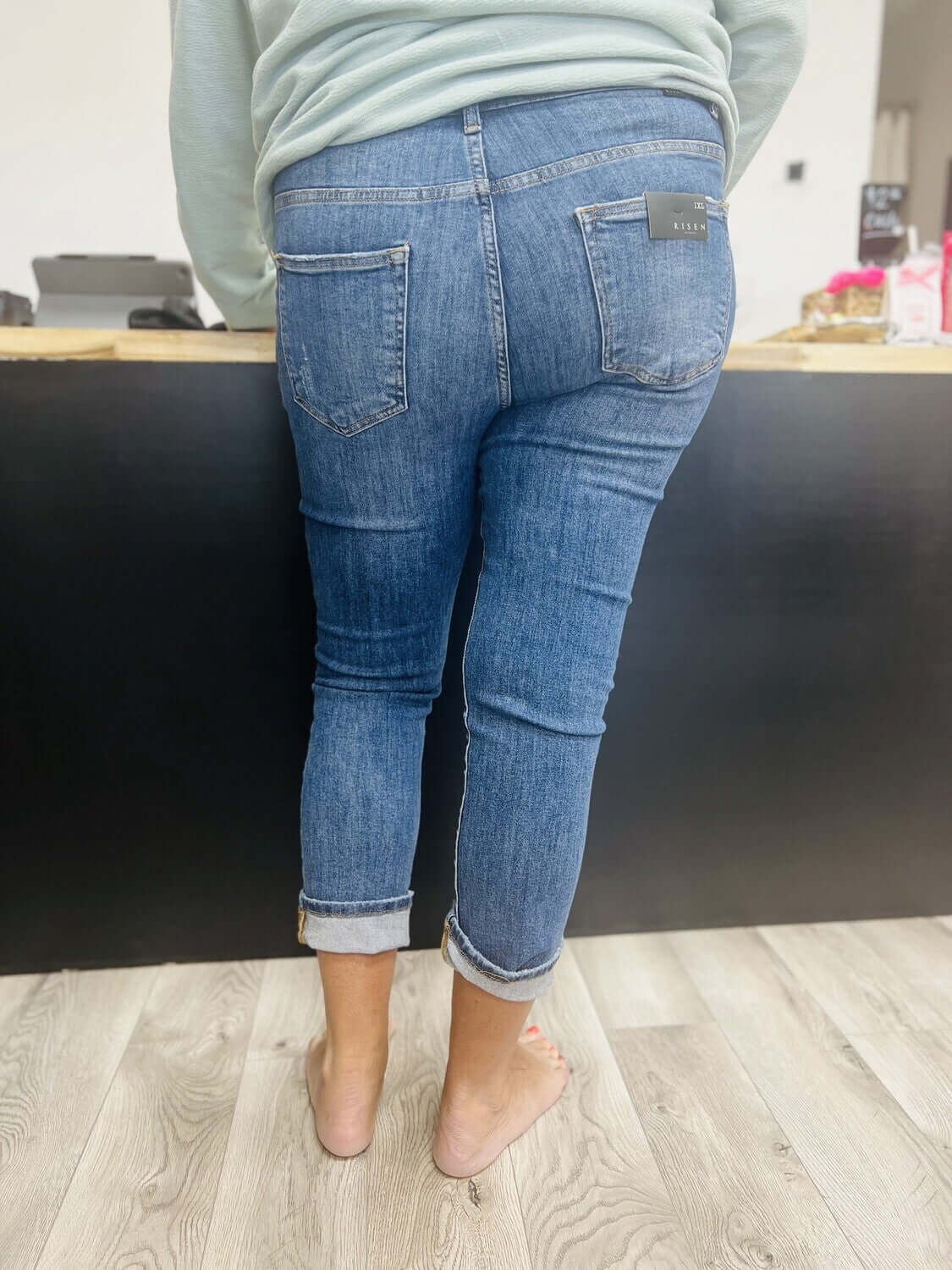 Mid-Rise Ankle Skinny Jeans - Dark