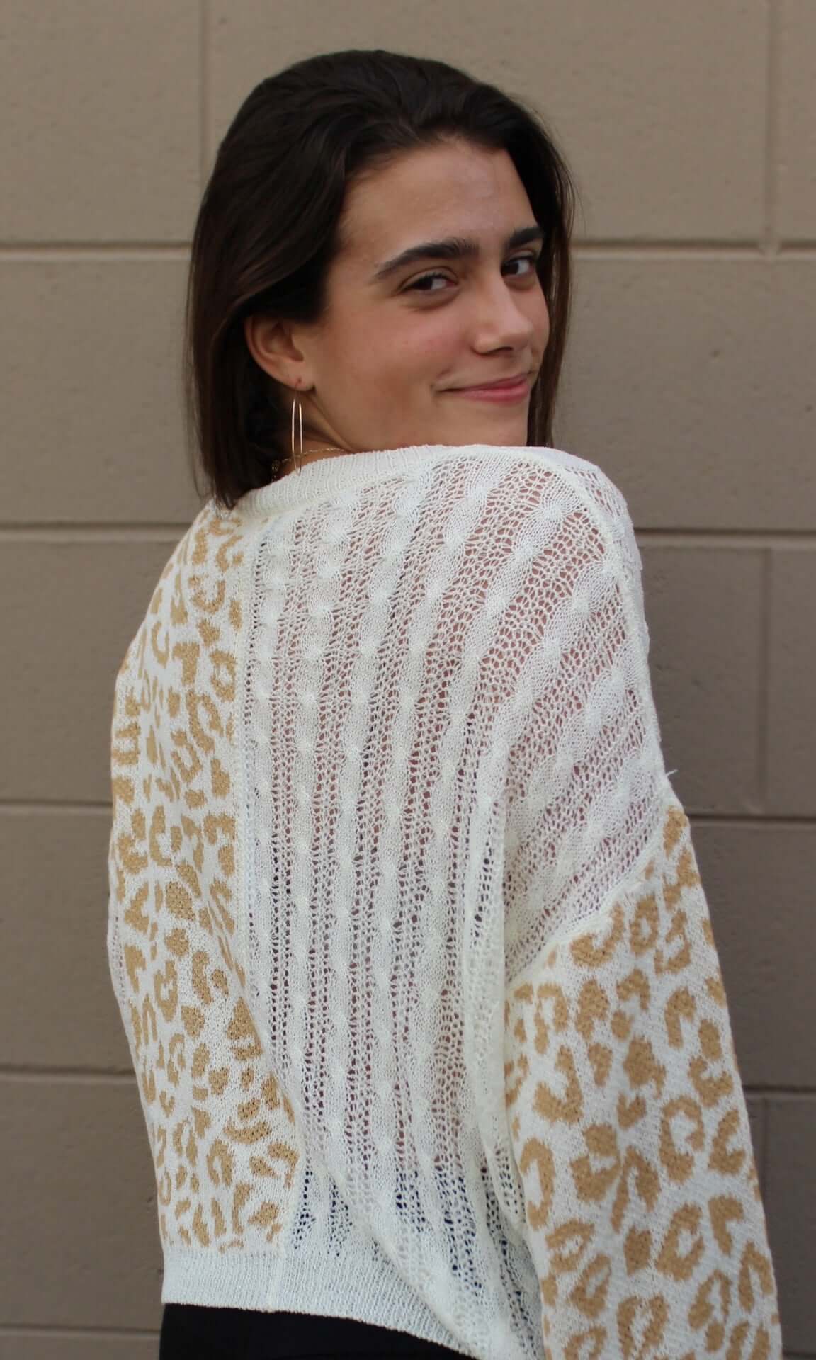 Long Sleeve Pointelles Sweater